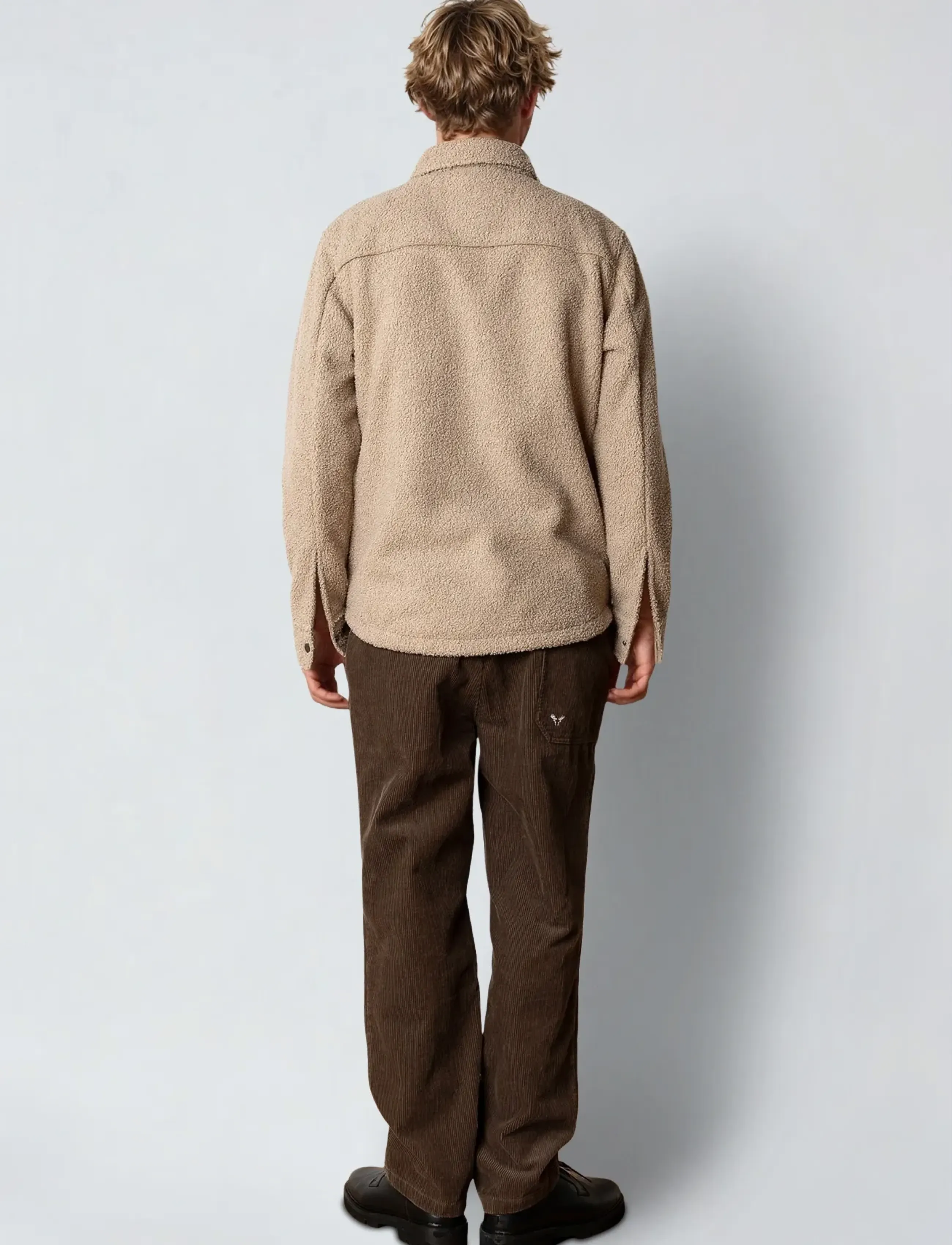 Fat Moose - Ace boucle overshirt - mænd - vetiver - 4
