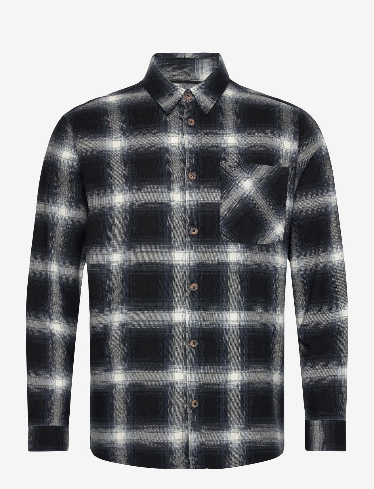 Fat Moose - Forest flannel shirt - flanellskjortor - dark navy/black check - 0