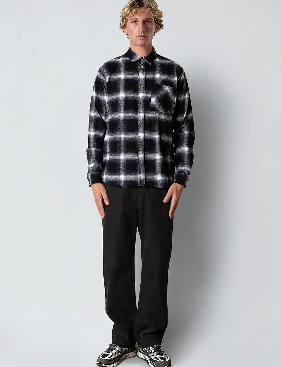 Fat Moose - Forest flannel shirt - flannel-skjorter - dark navy/black check - 3