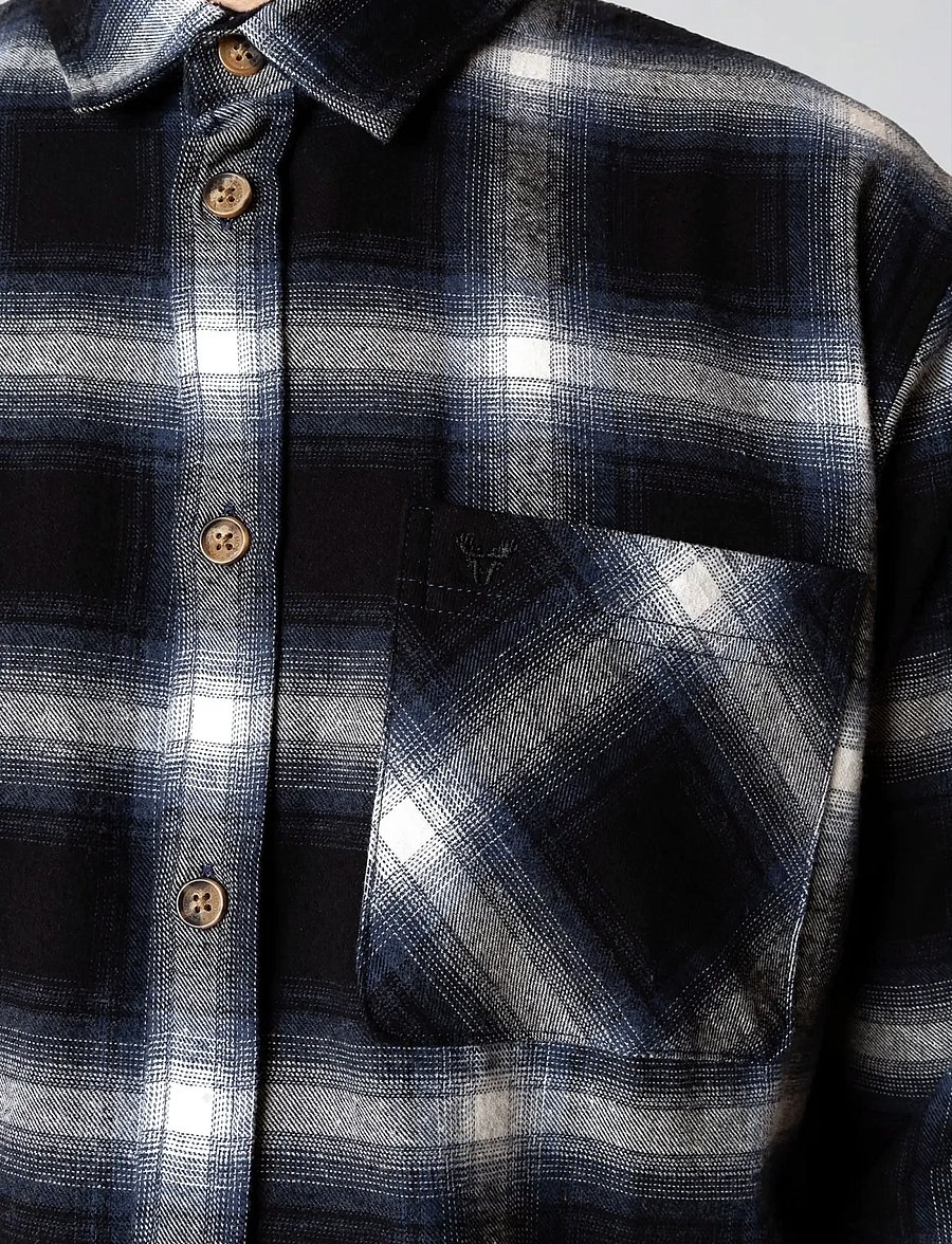 Fat Moose - Forest flannel shirt - flannel-skjorter - dark navy/black check - 4
