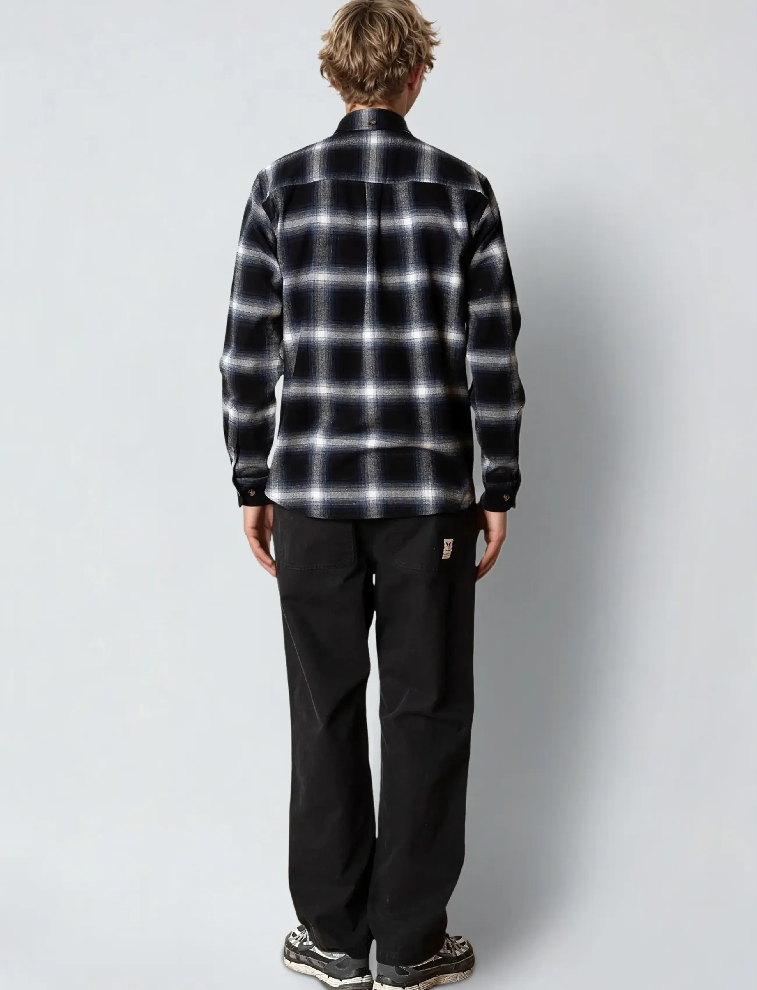 Fat Moose - Forest flannel shirt - mehed - dark navy/black check - 5