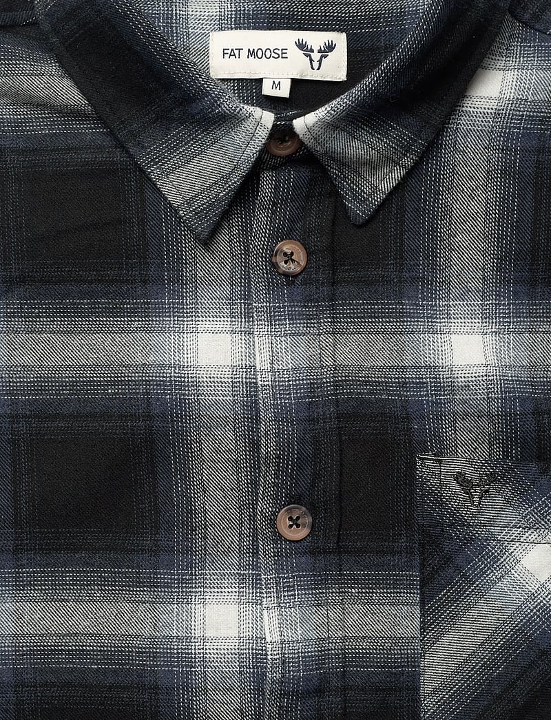 Fat Moose - Forest flannel shirt - flanellsärgid - dark navy/black check - 2