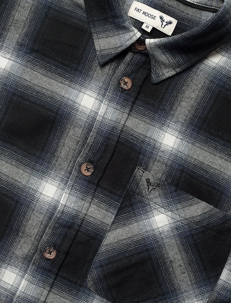Fat Moose - Forest flannel shirt - flanellsärgid - dark navy/black check - 3