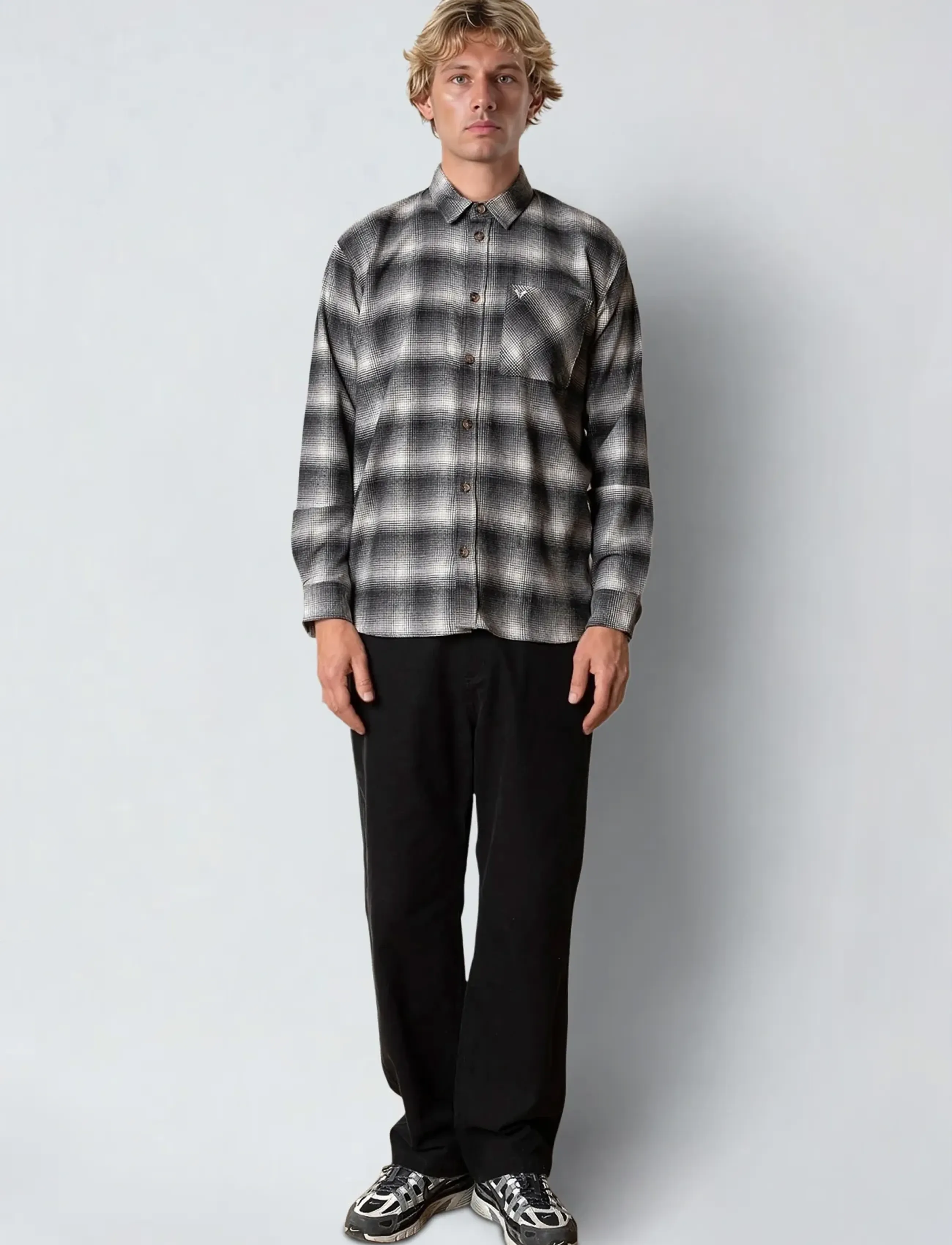 Fat Moose - Forest flannel shirt - flanell-hemden - mid grey/light grey - 3