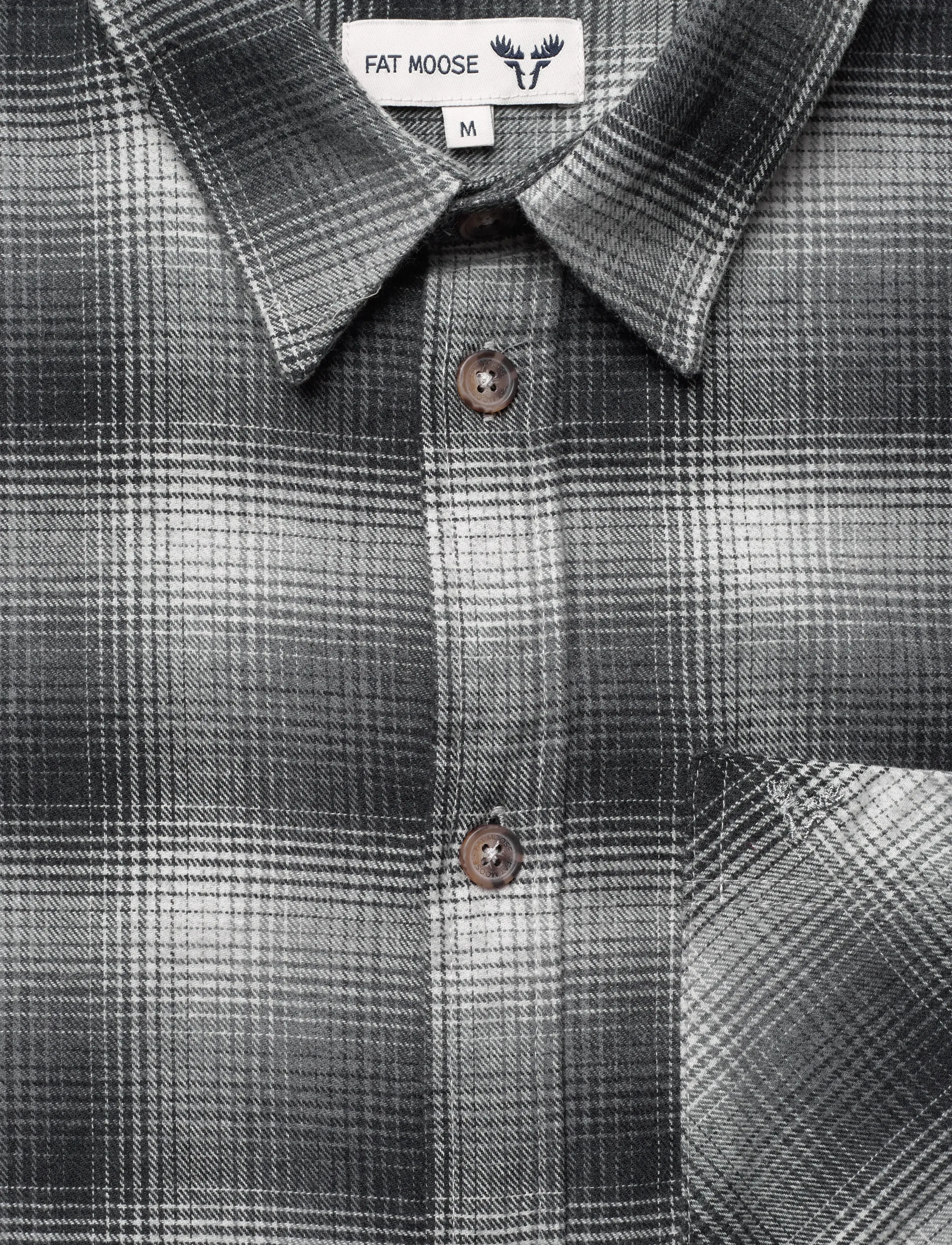 Fat Moose - Forest flannel shirt - flanell-hemden - mid grey/light grey - 5