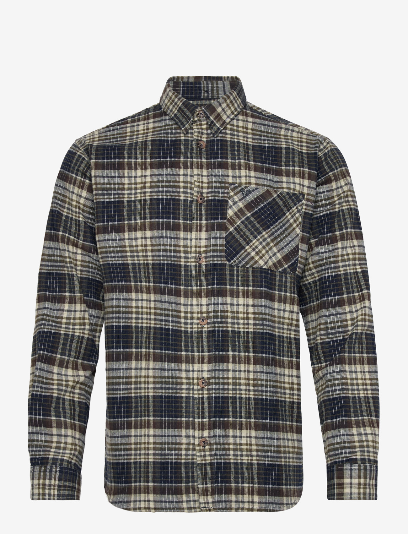 Fat Moose - Forest flannel shirt - flanellsärgid - navy/moss check - 1