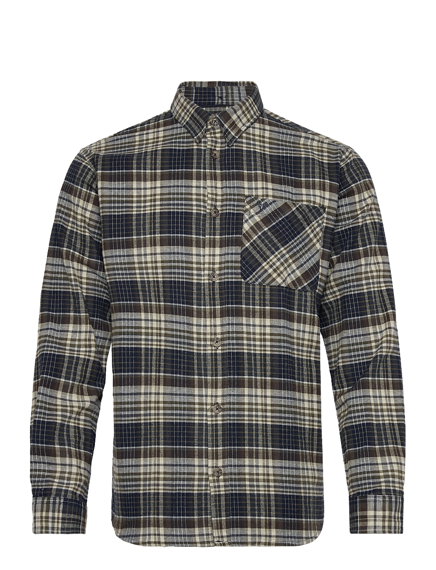 Fat Moose - Forest flannel shirt - flannel-skjorter - navy/moss check - 1