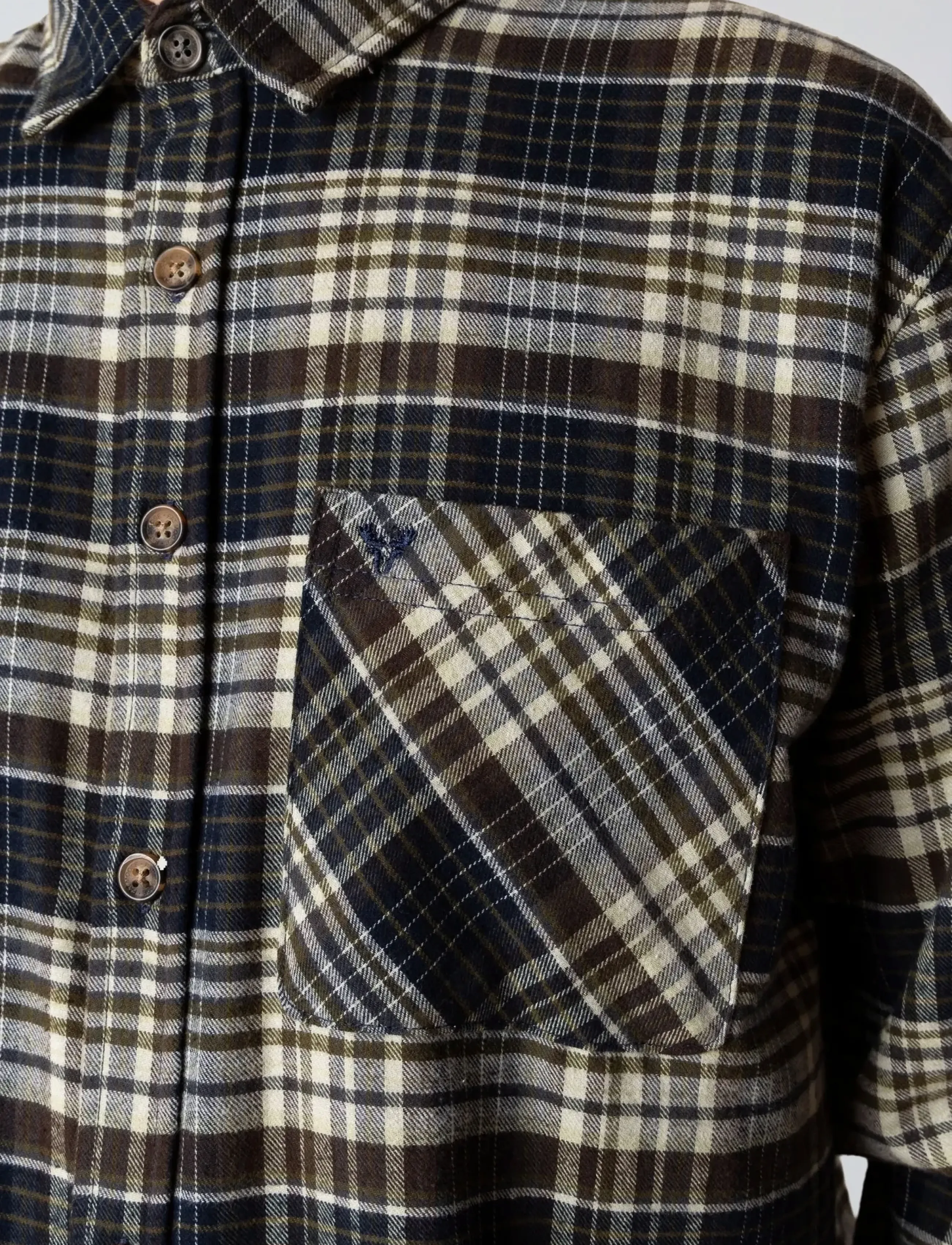 Fat Moose - Forest flannel shirt - flanellsärgid - navy/moss check - 4