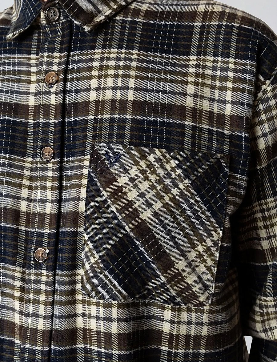 Fat Moose - Forest flannel shirt - flannel-skjorter - navy/moss check - 4