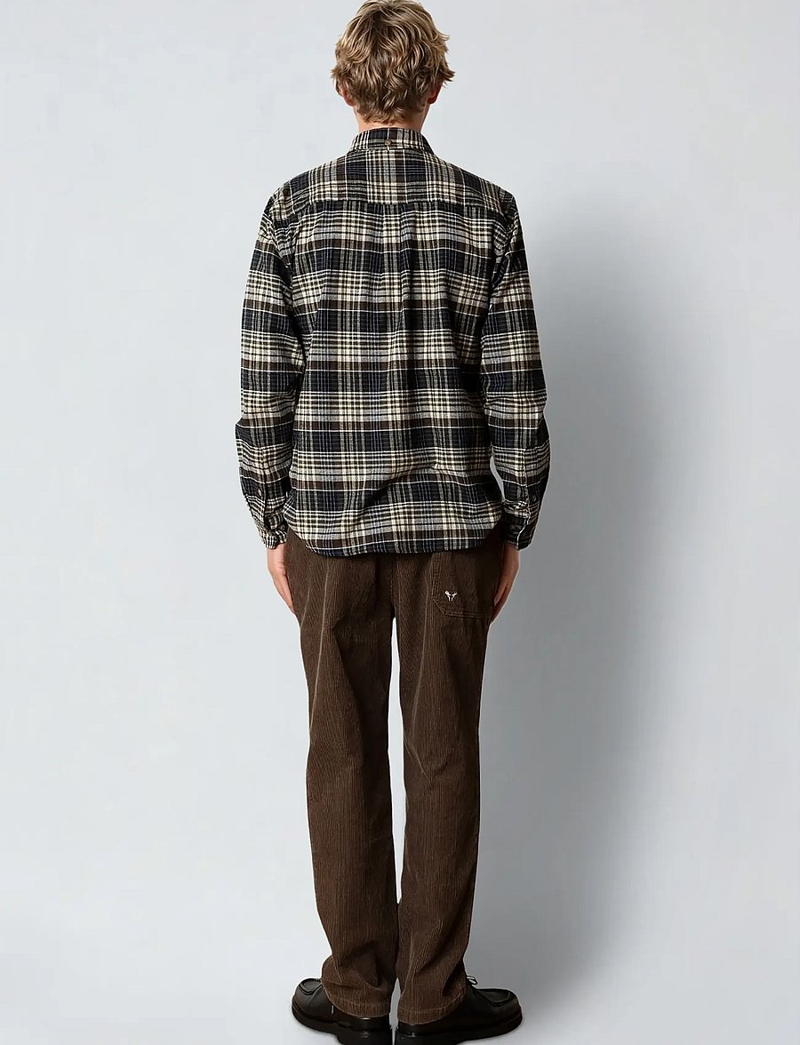 Fat Moose - Forest flannel shirt - flannel-skjorter - navy/moss check - 5