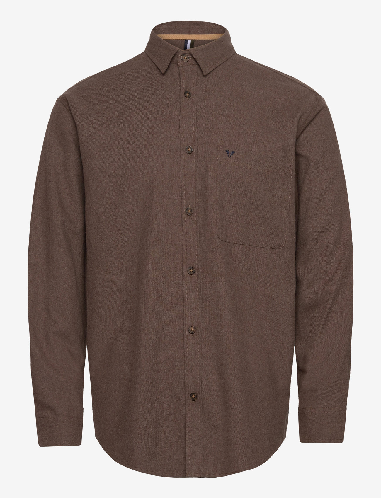 Fat Moose - Frank flannel shirt - vabaajasärgid - brown melangÈ - 1