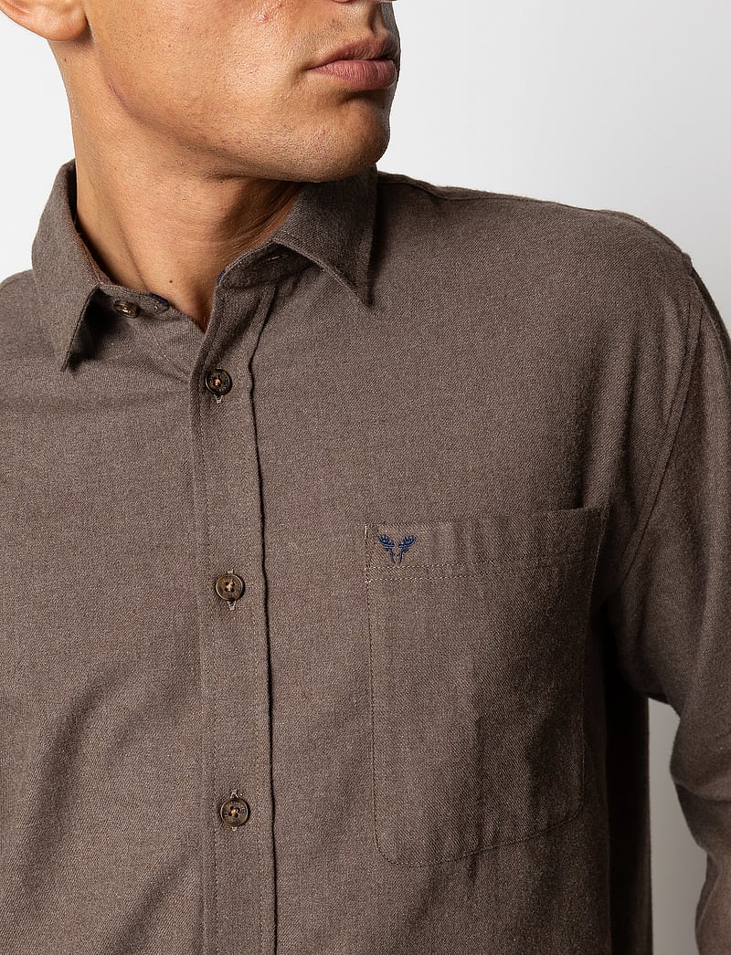 Fat Moose - Frank flannel shirt - vabaajasärgid - brown melangÈ - 3