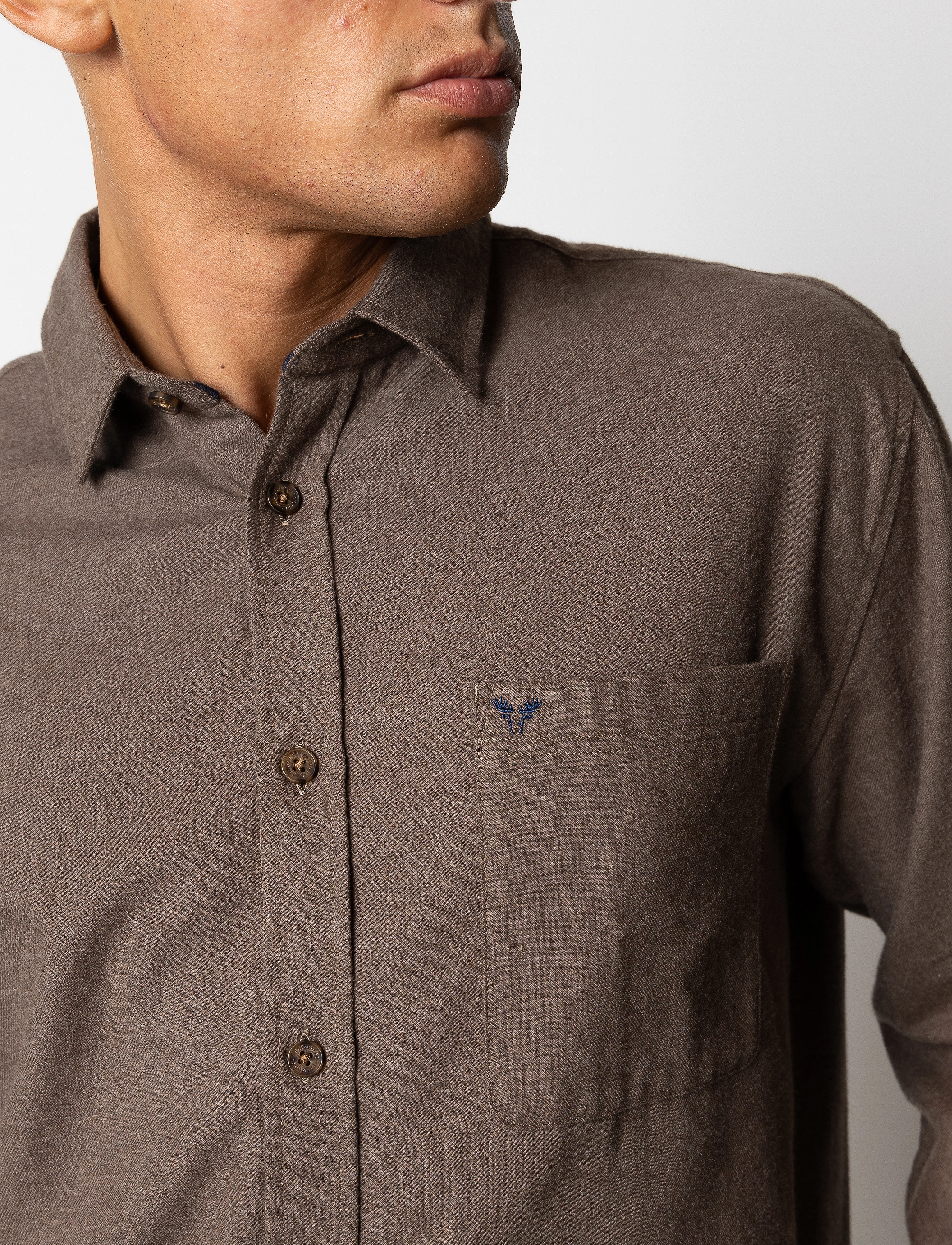 Fat Moose - Frank flannel shirt - söfn - brown melangÈ - 3