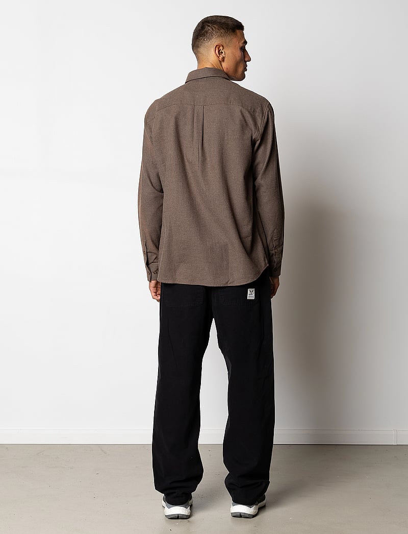 Fat Moose - Frank flannel shirt - vabaajasärgid - brown melangÈ - 5