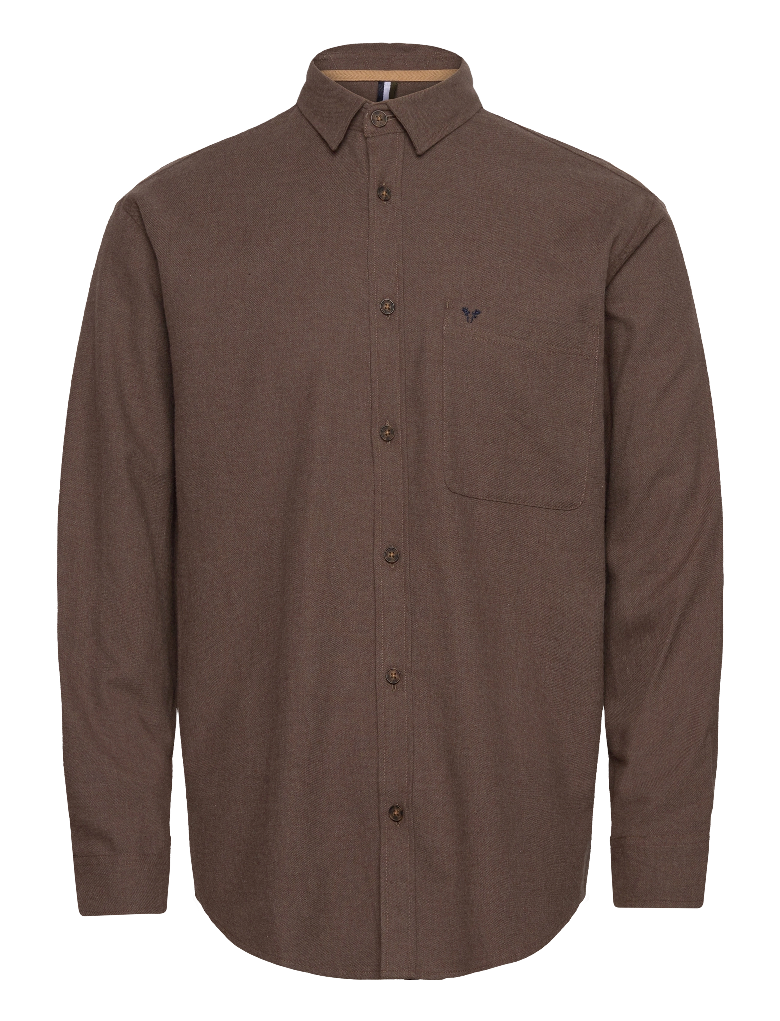 Frank flannel shirt - BROWN MELANGÈ