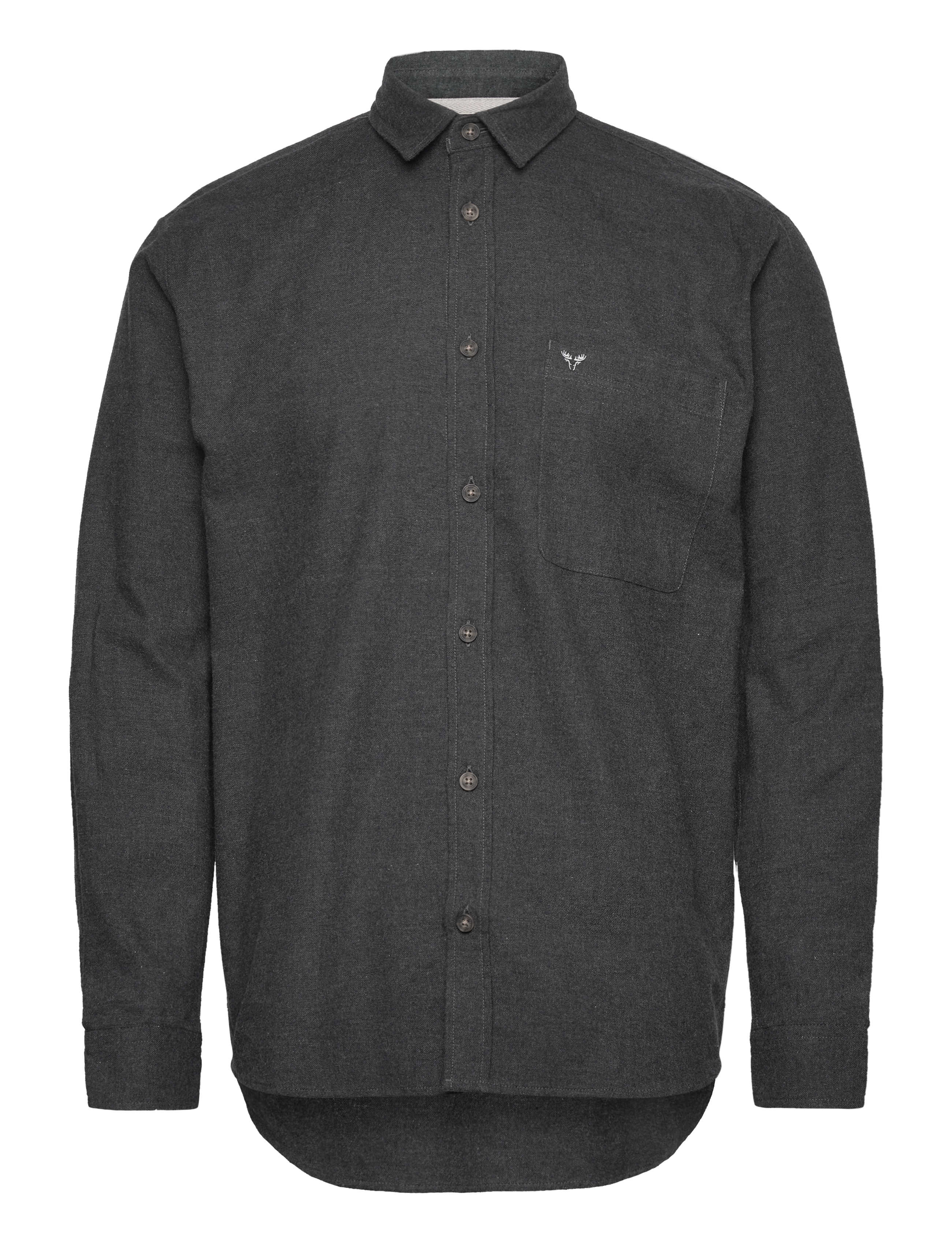 Frank flannel shirt - DARK GREY MELANGE
