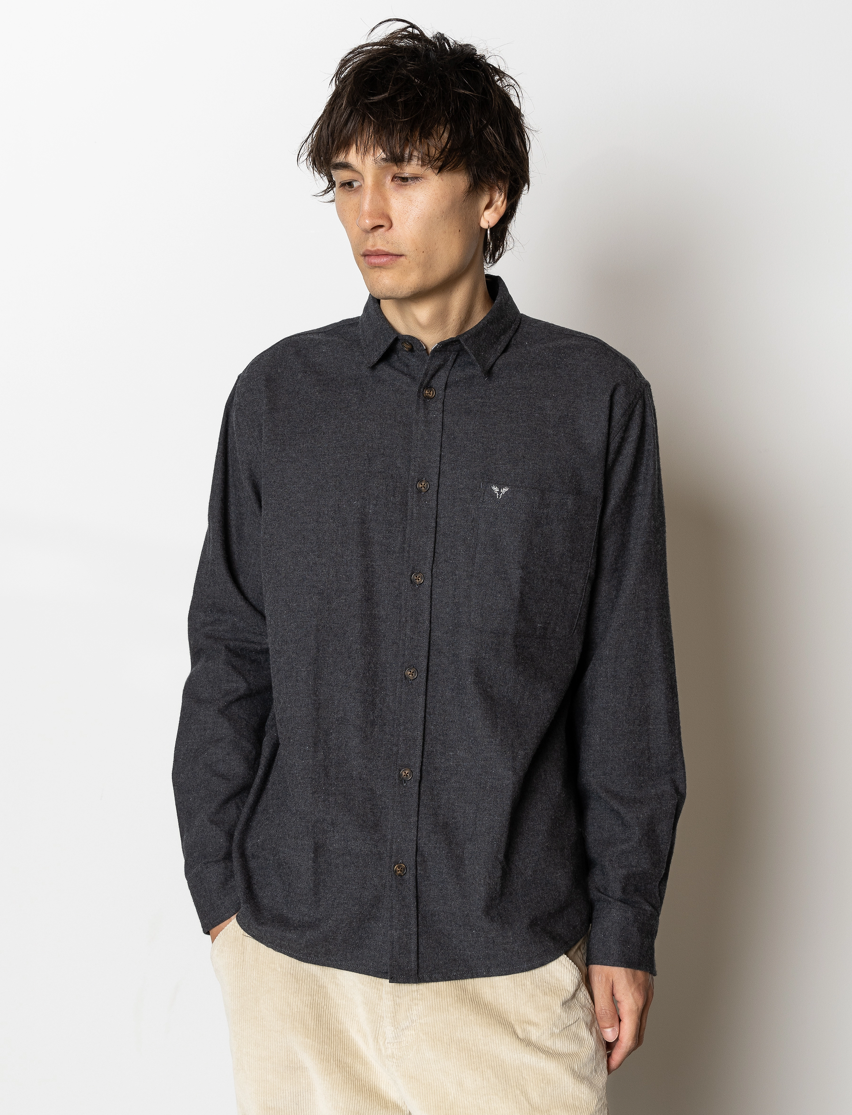 Fat Moose Frank Flannel Shirt, Mænd, Flanell Skjorte, Grå, Str: S