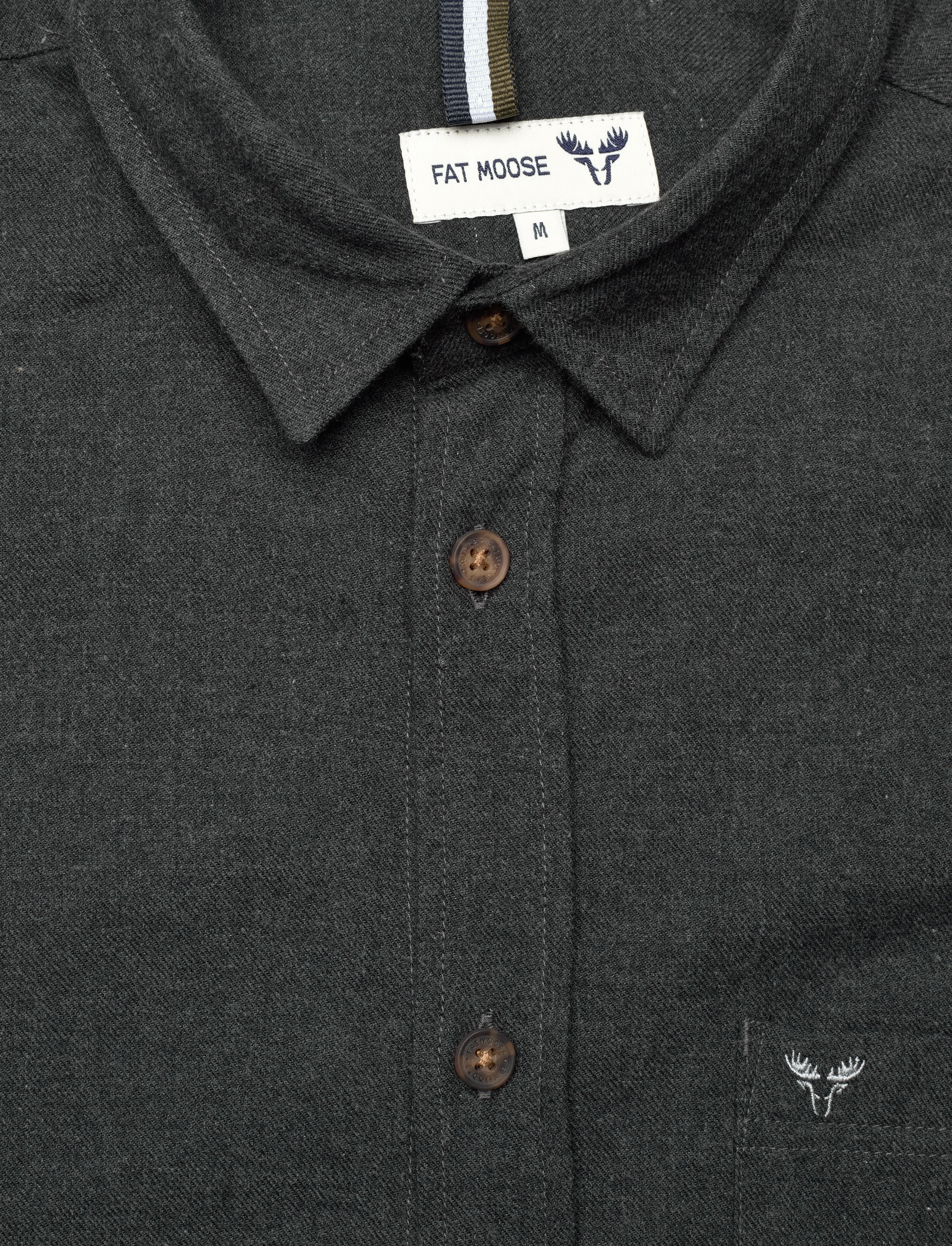 Fat Moose - Frank flannel shirt - casual hemden - dark grey melange - 5