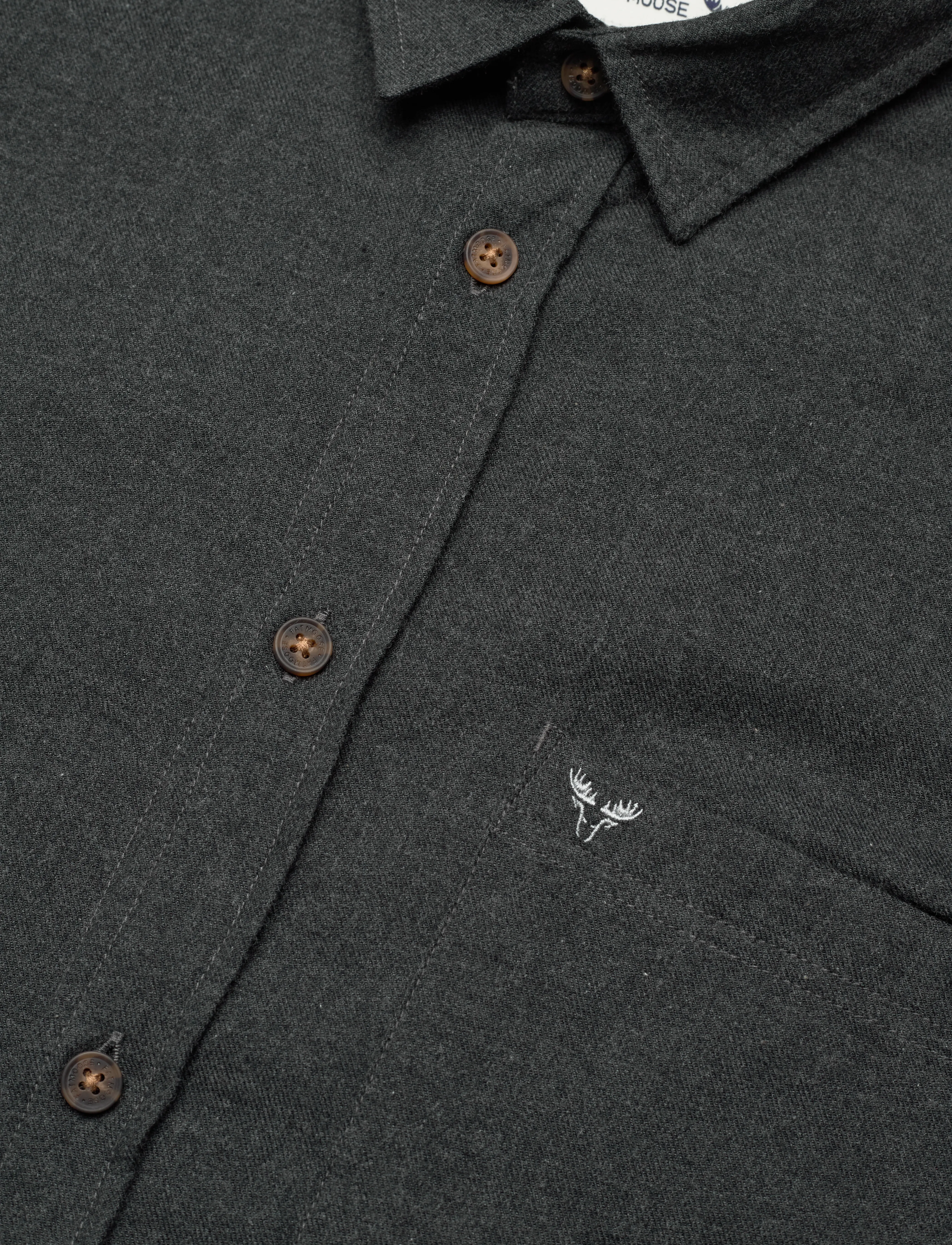 Fat Moose - Frank flannel shirt - casual skjorter - dark grey melange - 5