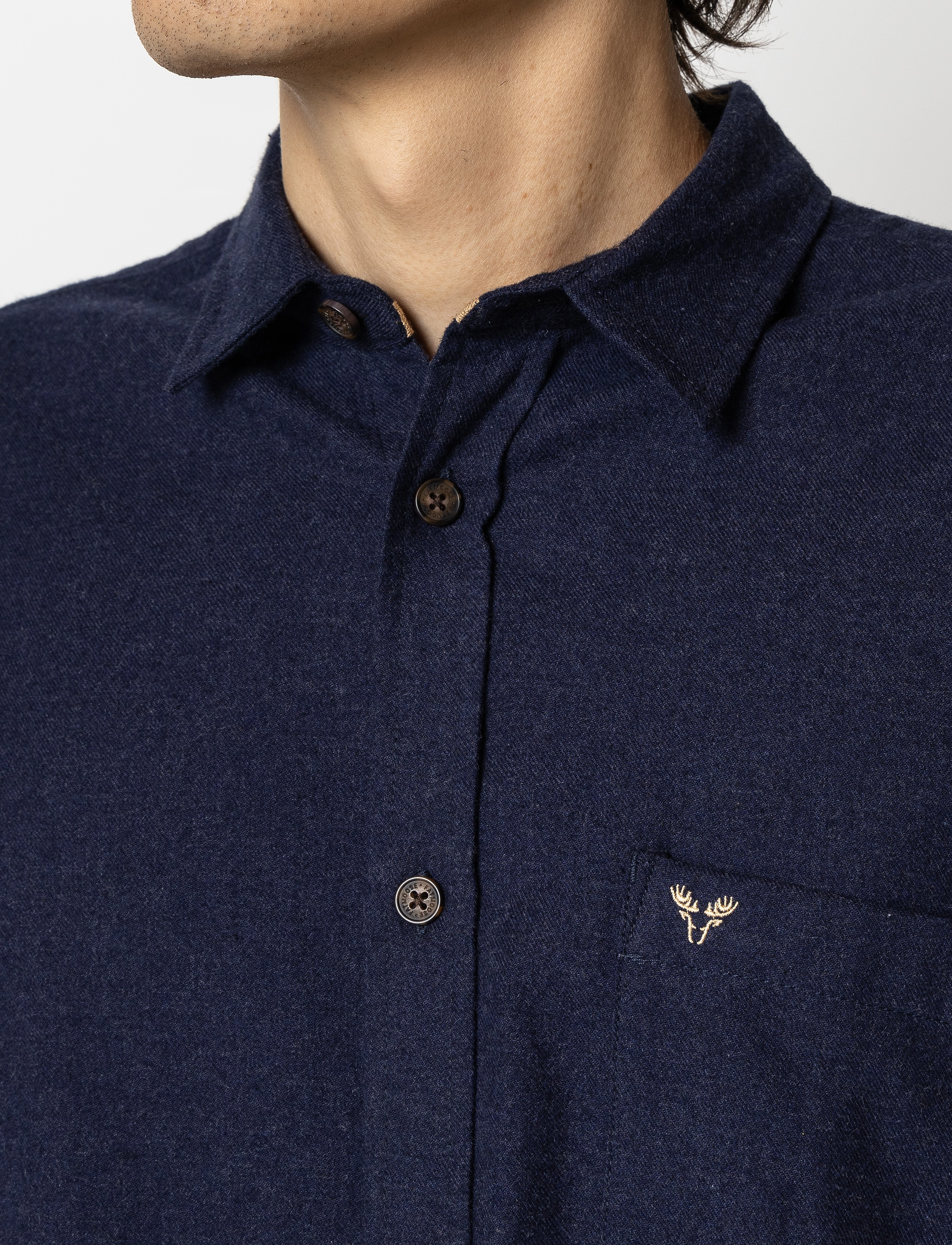 Fat Moose - Frank flannel shirt - casual skjorter - dark navy melange - 2