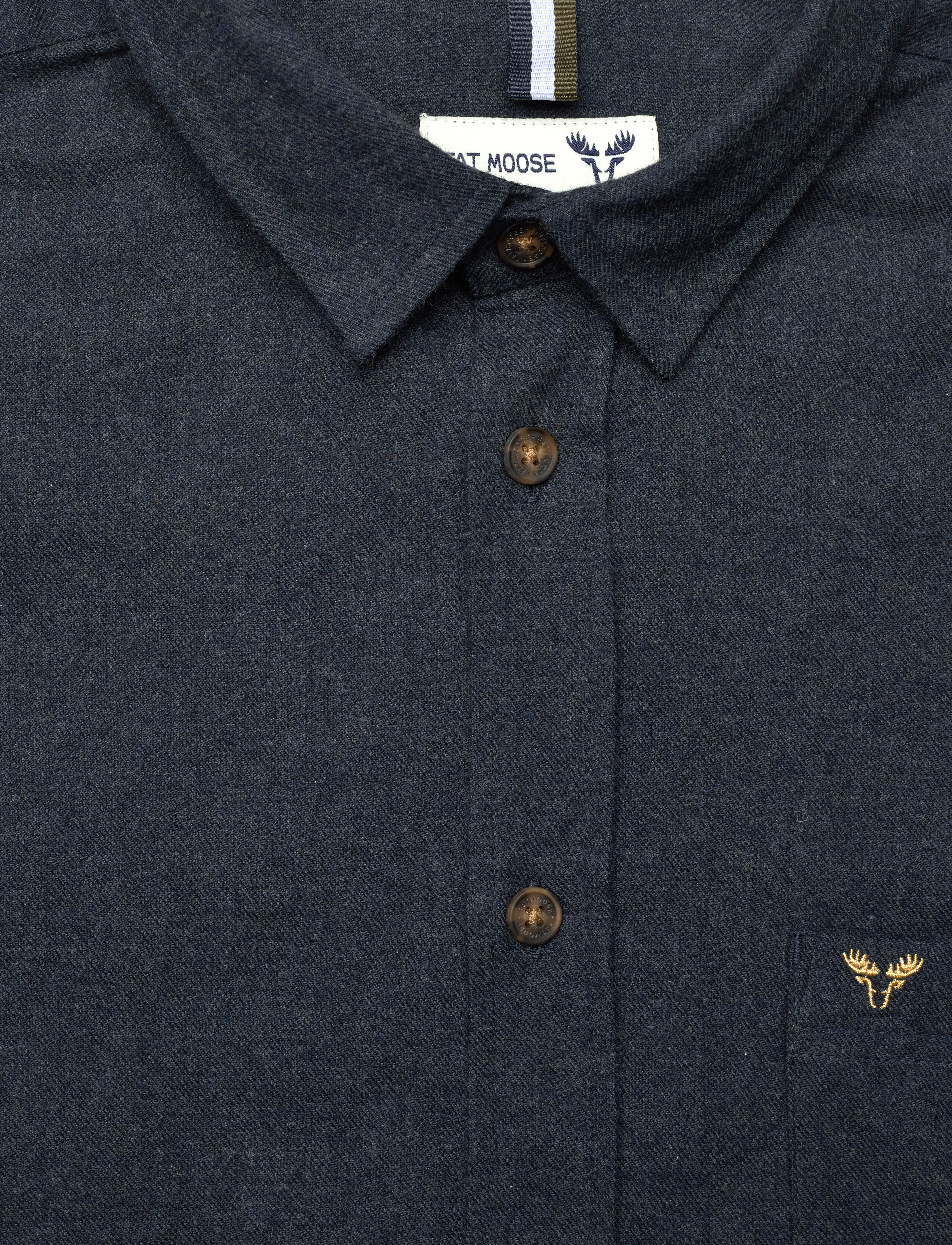 Fat Moose - Frank flannel shirt - casual skjorter - dark navy melange - 4