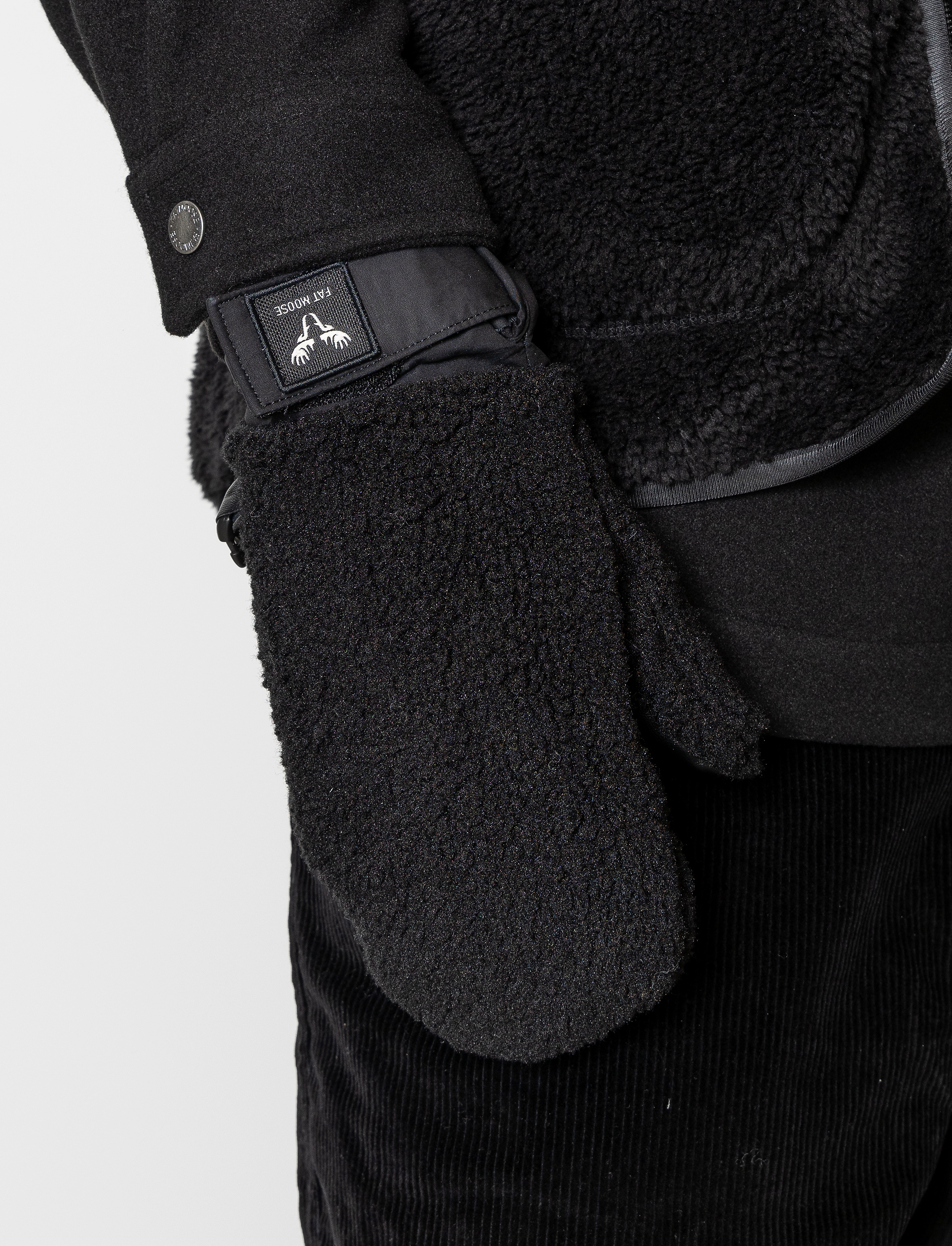Fat Moose Pile Mittens - Looks for less - BLACK / black