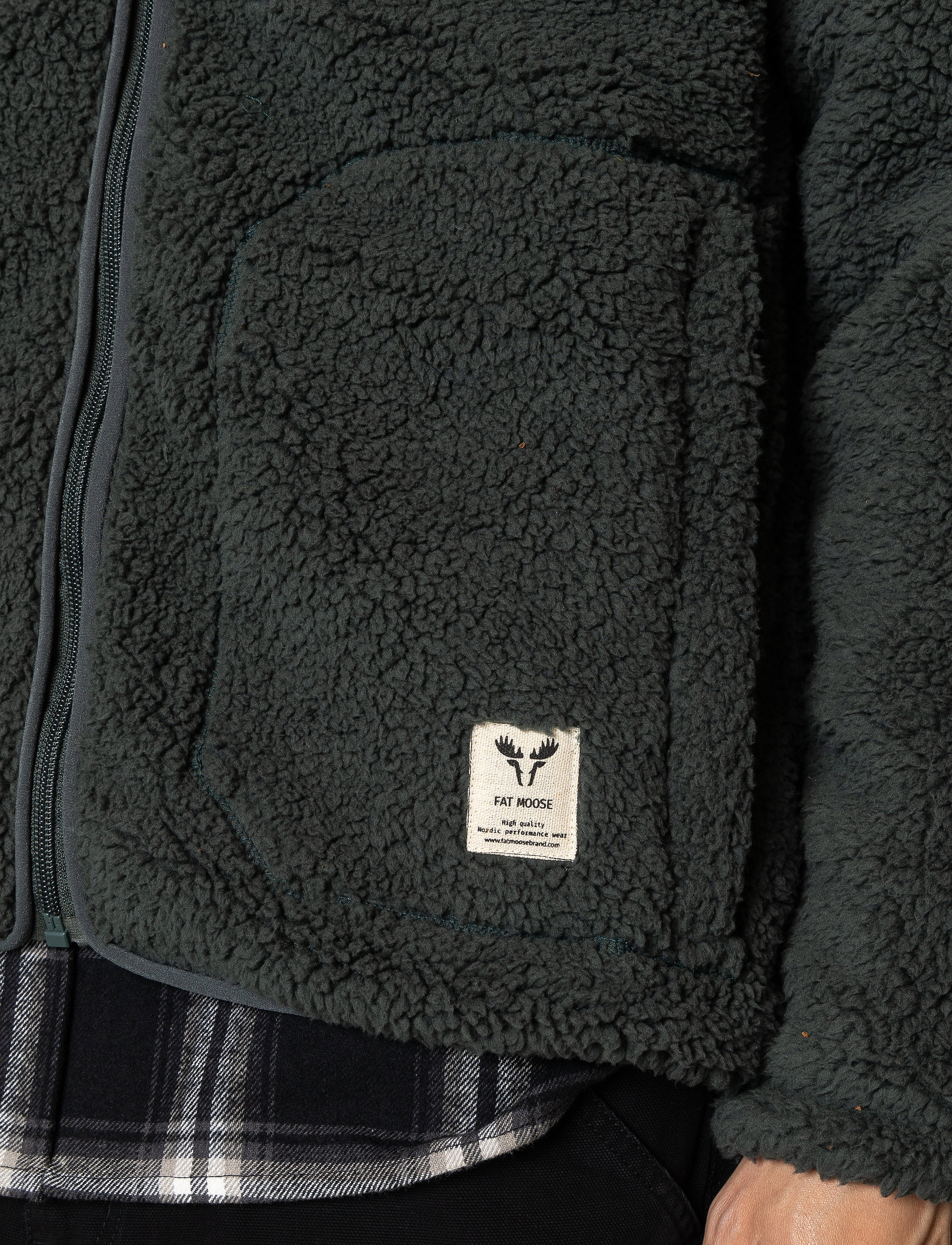 Fat Moose - Wood Fleece Jacket - sweatshirts - beetle green - 5