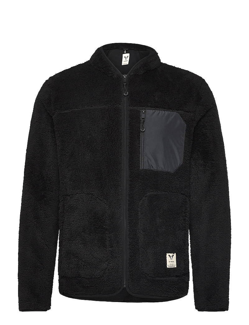 Fat Moose - Wood Fleece Jacket - teddytröjor - black - 1