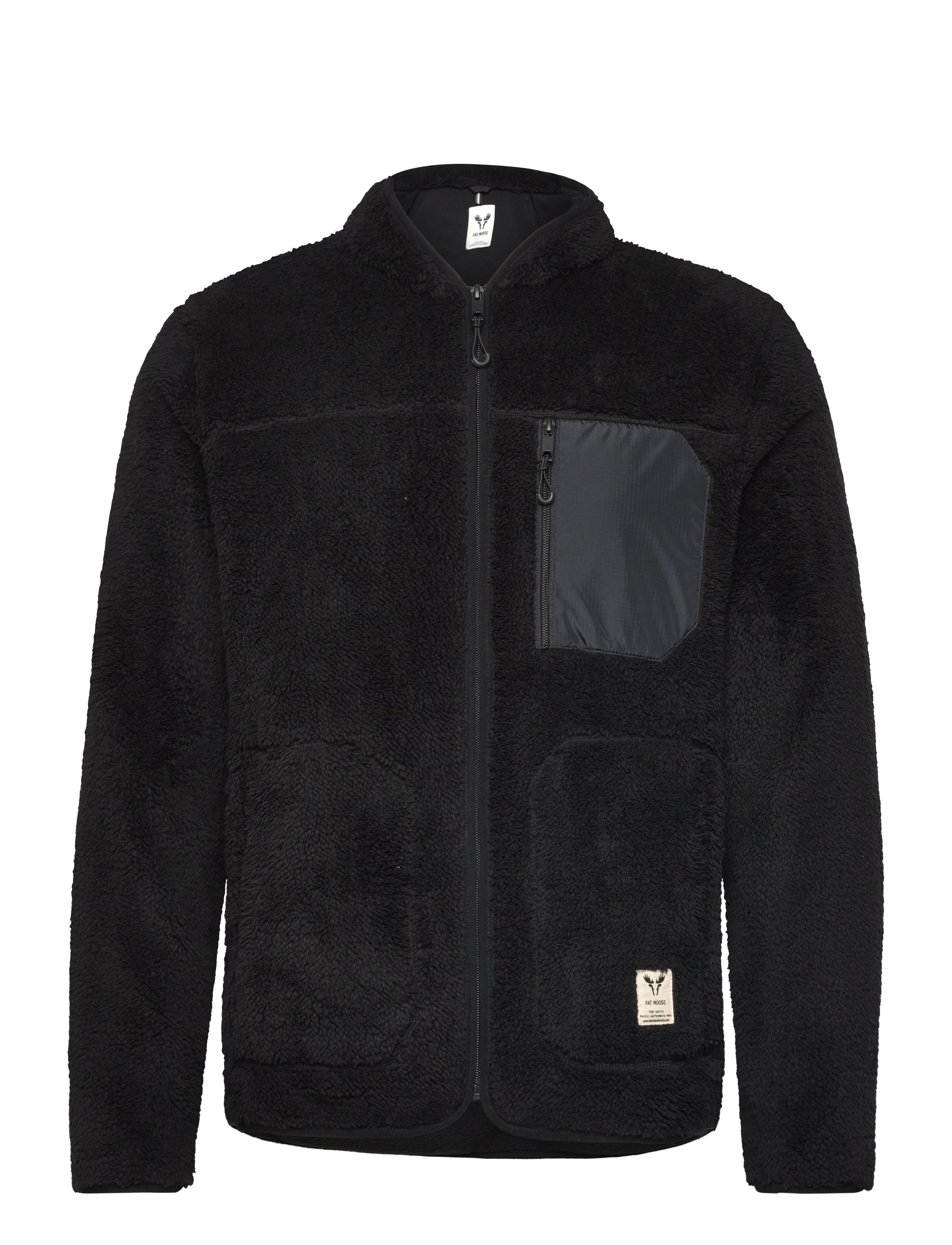 Fat Moose Wood Fleece Jacket - Kleidung - BLACK / black