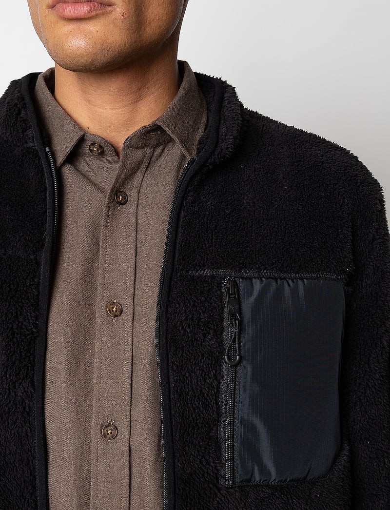 Fat Moose - Wood Fleece Jacket - teddytröjor - black - 4