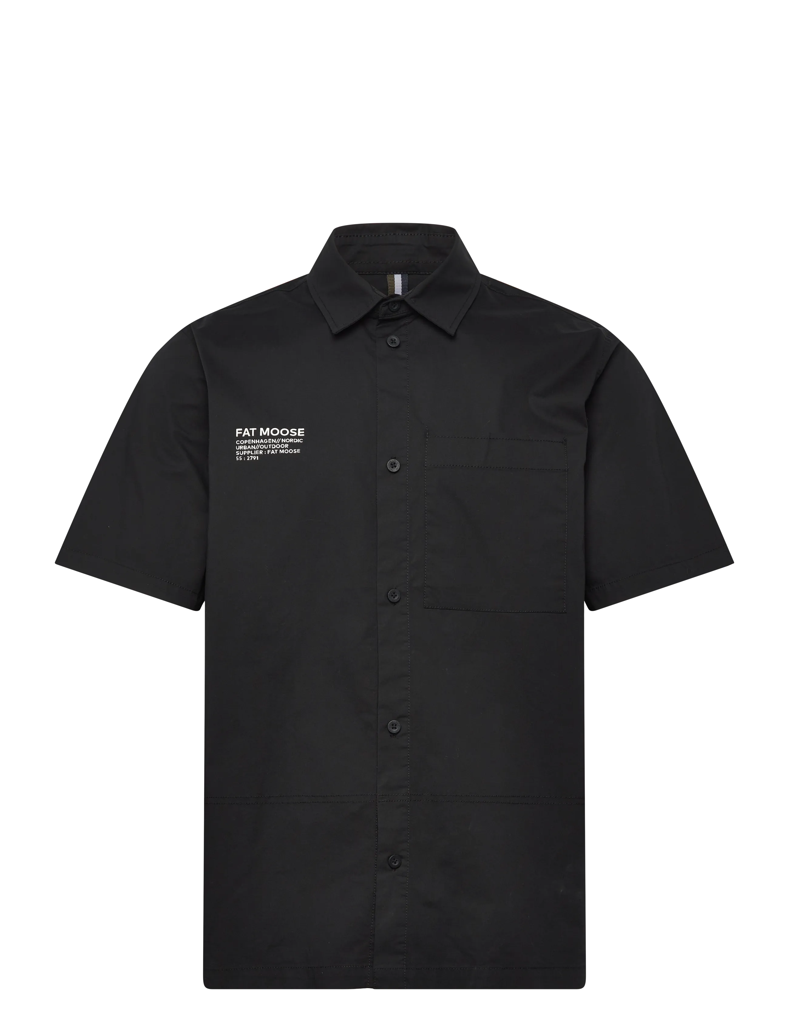 Fat Moose Evan shirt SS - Riided - BLACK / black