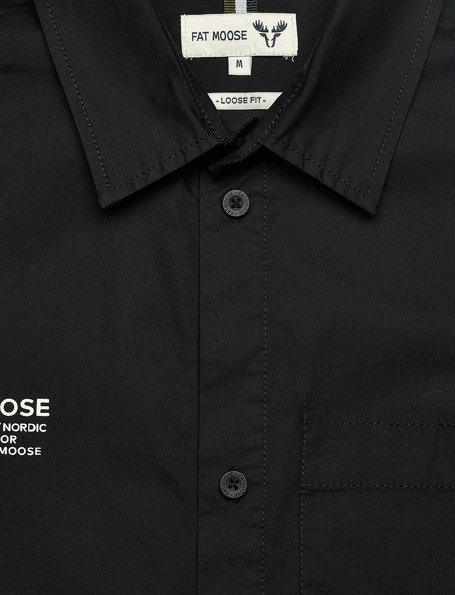 Fat Moose - Evan shirt SS - lühikeste varrukatega särgid - black - 5