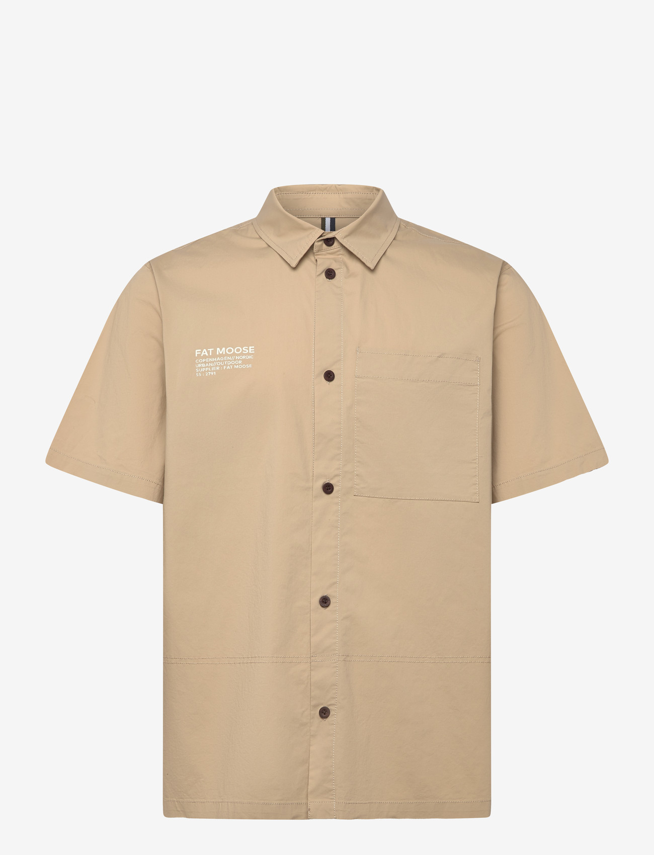 Fat Moose - Evan shirt SS - kortærmede skjorter - khaki - 0