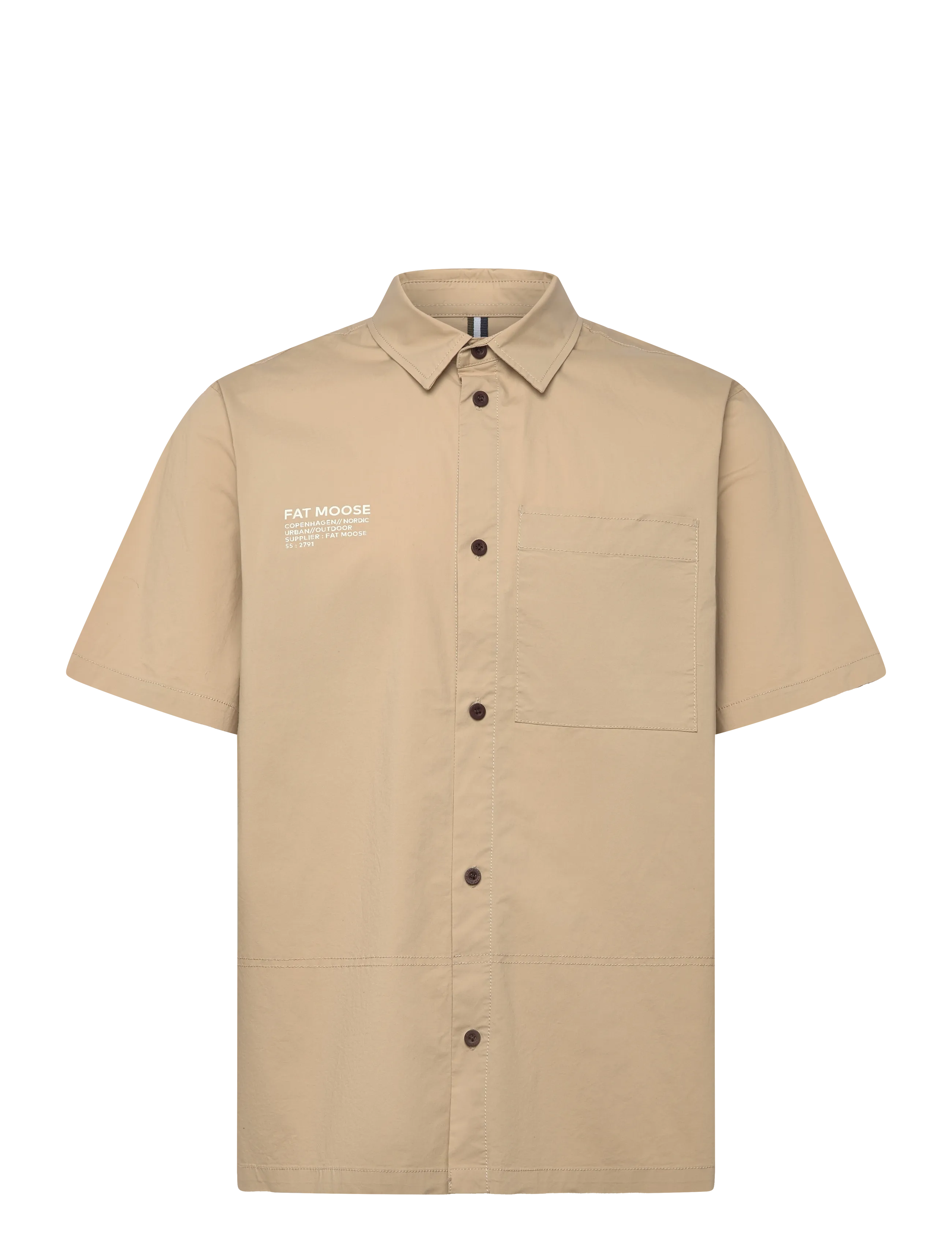 Fat Moose Evan shirt SS - Skjortor - KHAKI / beige