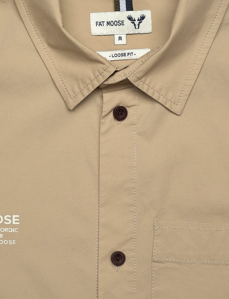 Fat Moose - Evan shirt SS - kortærmede skjorter - khaki - 5