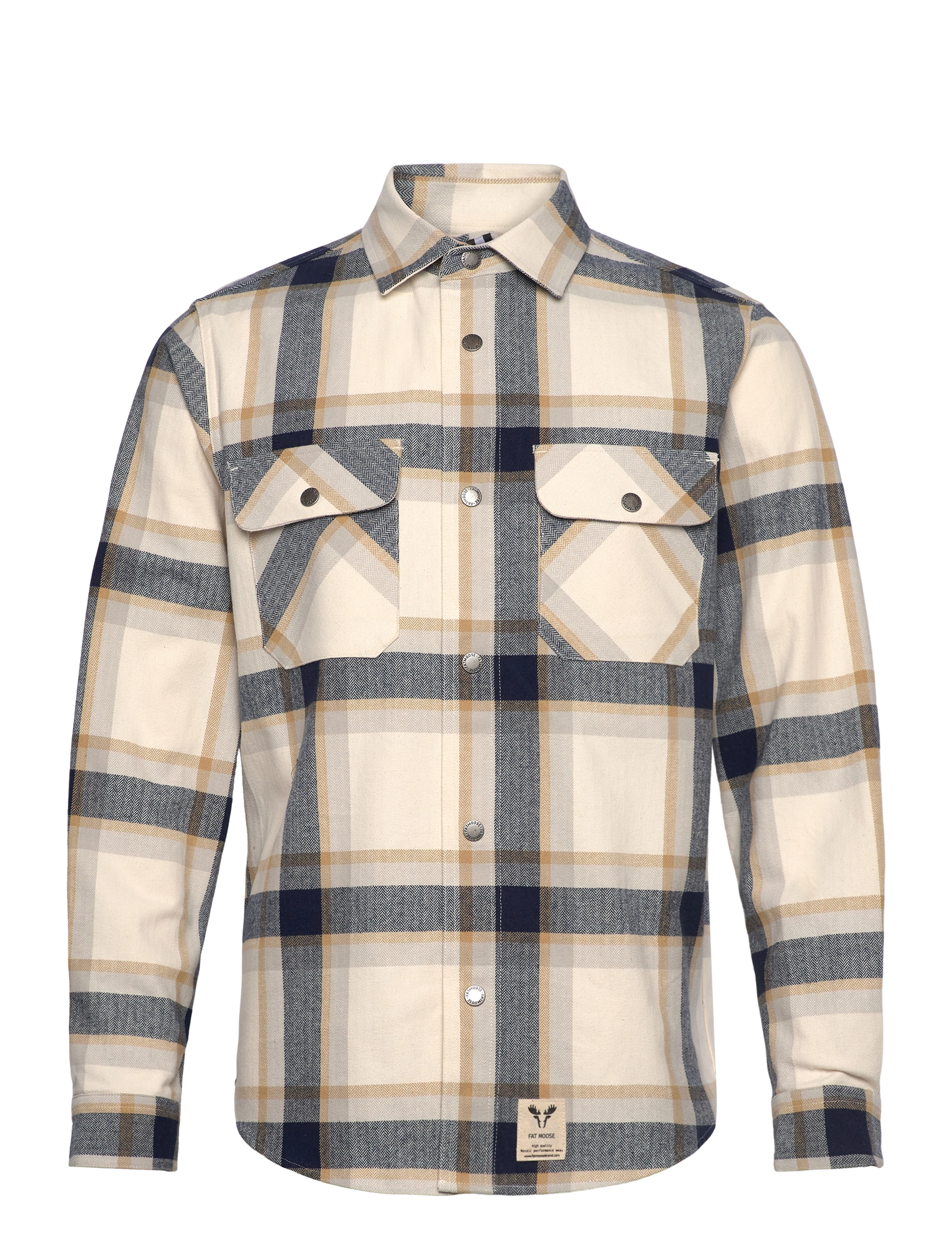 Fat Moose - Rye overshirt - ecru/navy check - 1