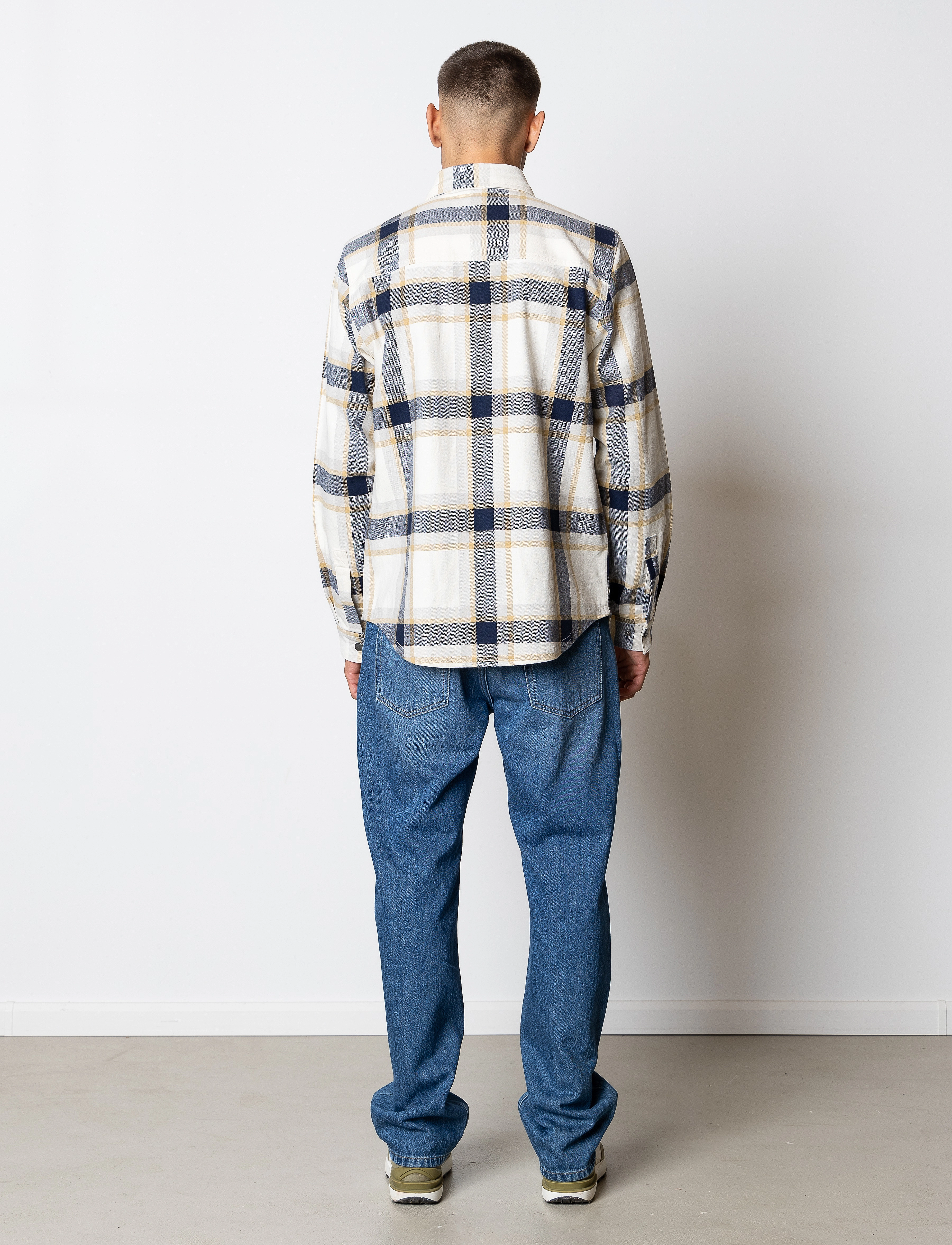 Fat Moose - Rye overshirt - ecru/navy check - 4