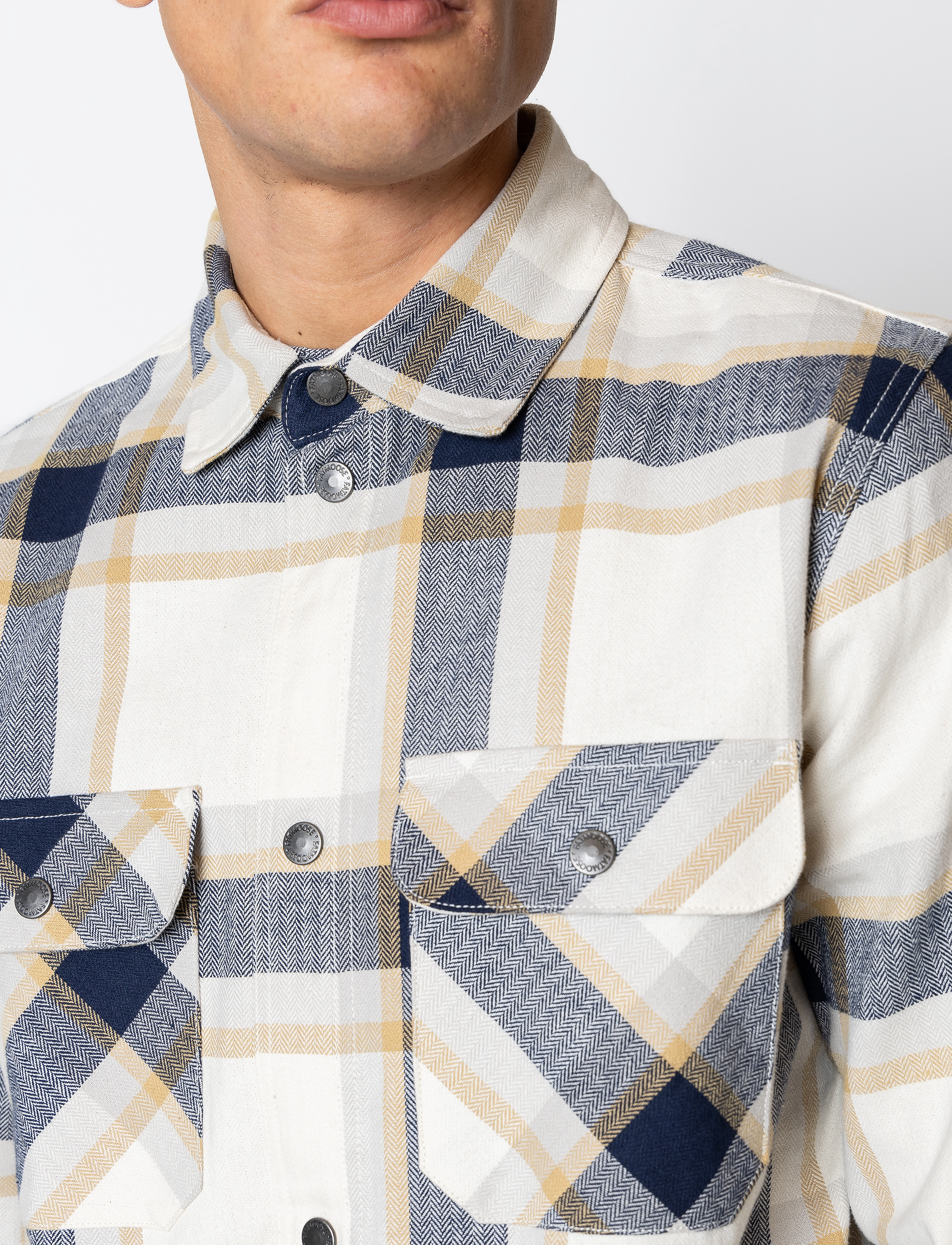 Fat Moose - Rye overshirt - ecru/navy check - 5
