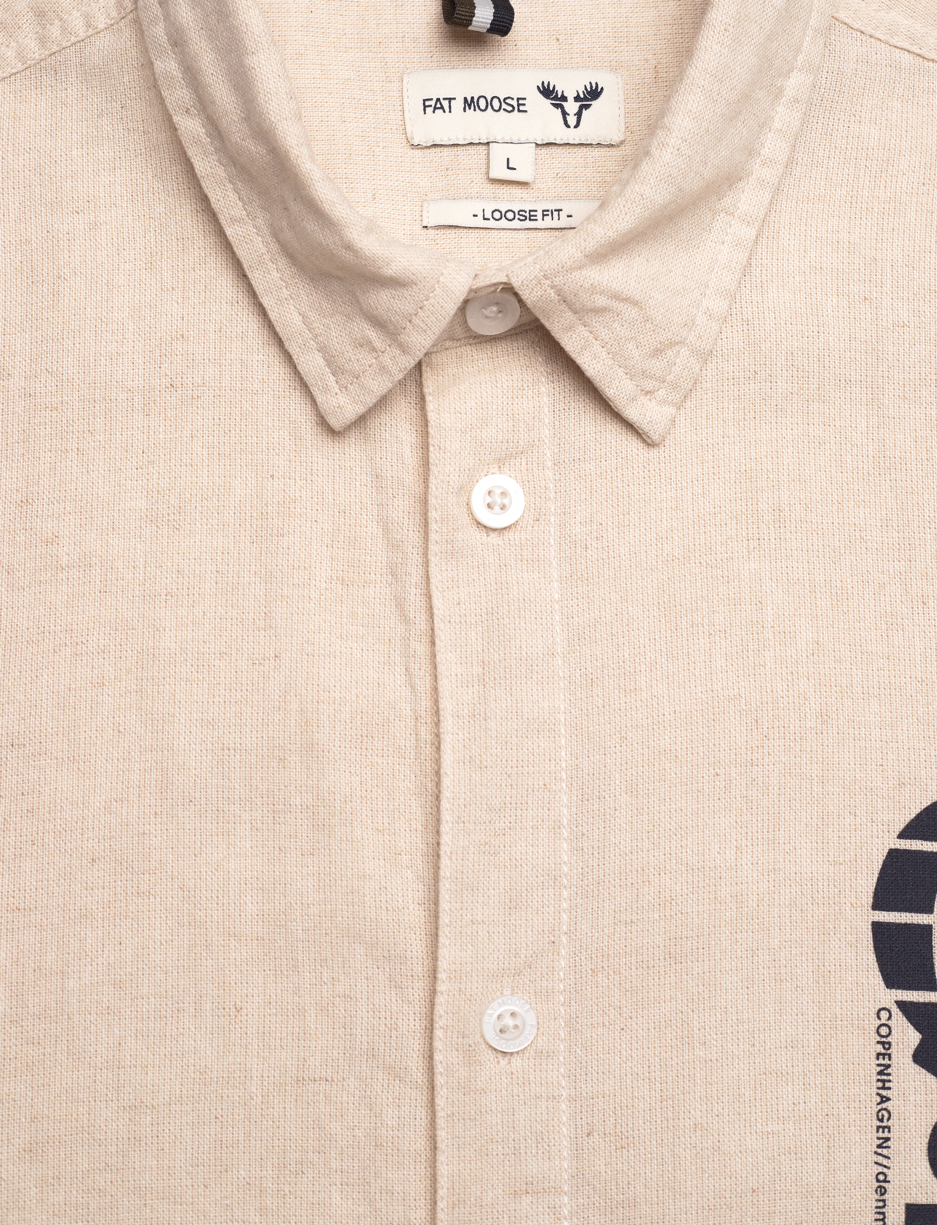 Fat Moose - Ian cotton linen shirt SS - ecru - 5