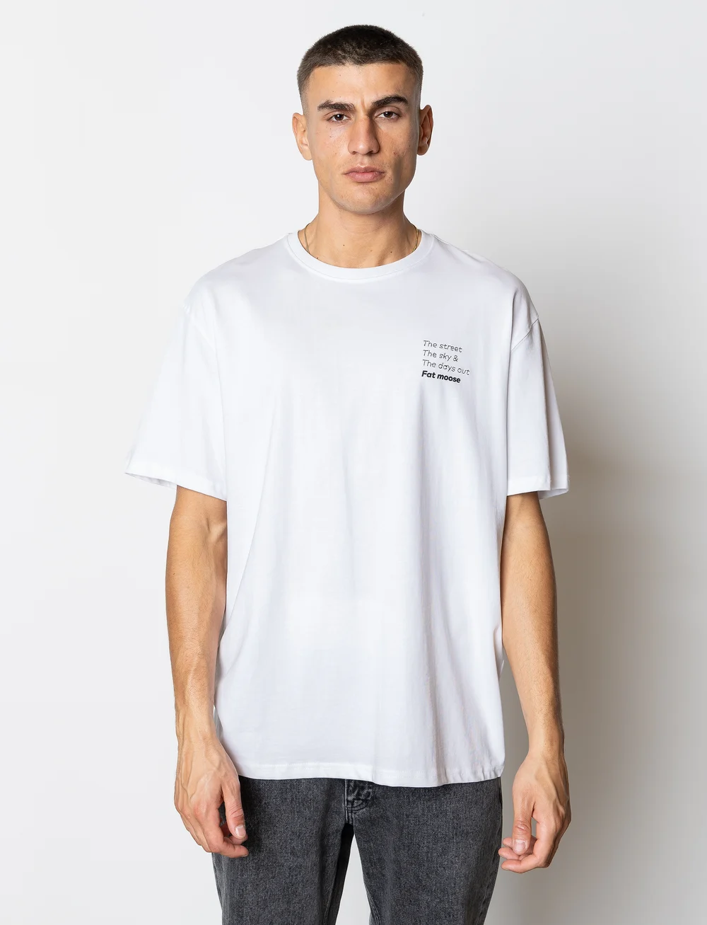 Fat Moose - Zeke t-shirt - kortærmede t-shirts - white - 0