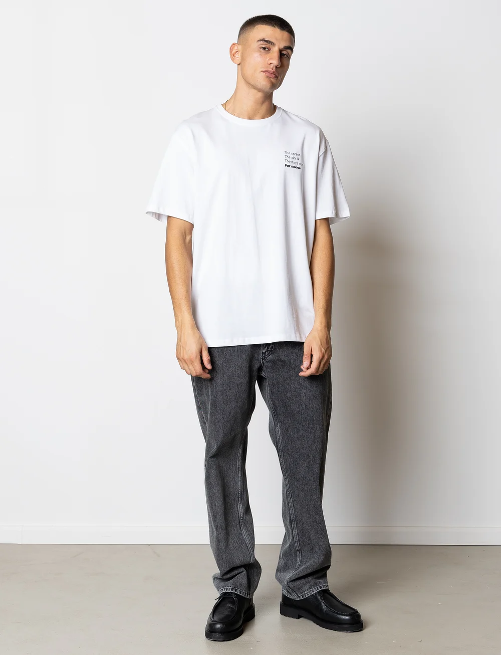 Fat Moose - Zeke t-shirt - kortærmede t-shirts - white - 4