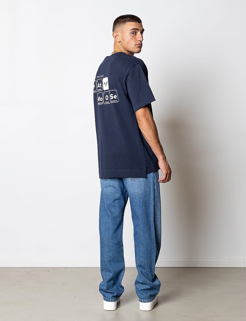 Fat Moose - Dane Organic T-shirt - kortärmade t-shirts - navy - 4