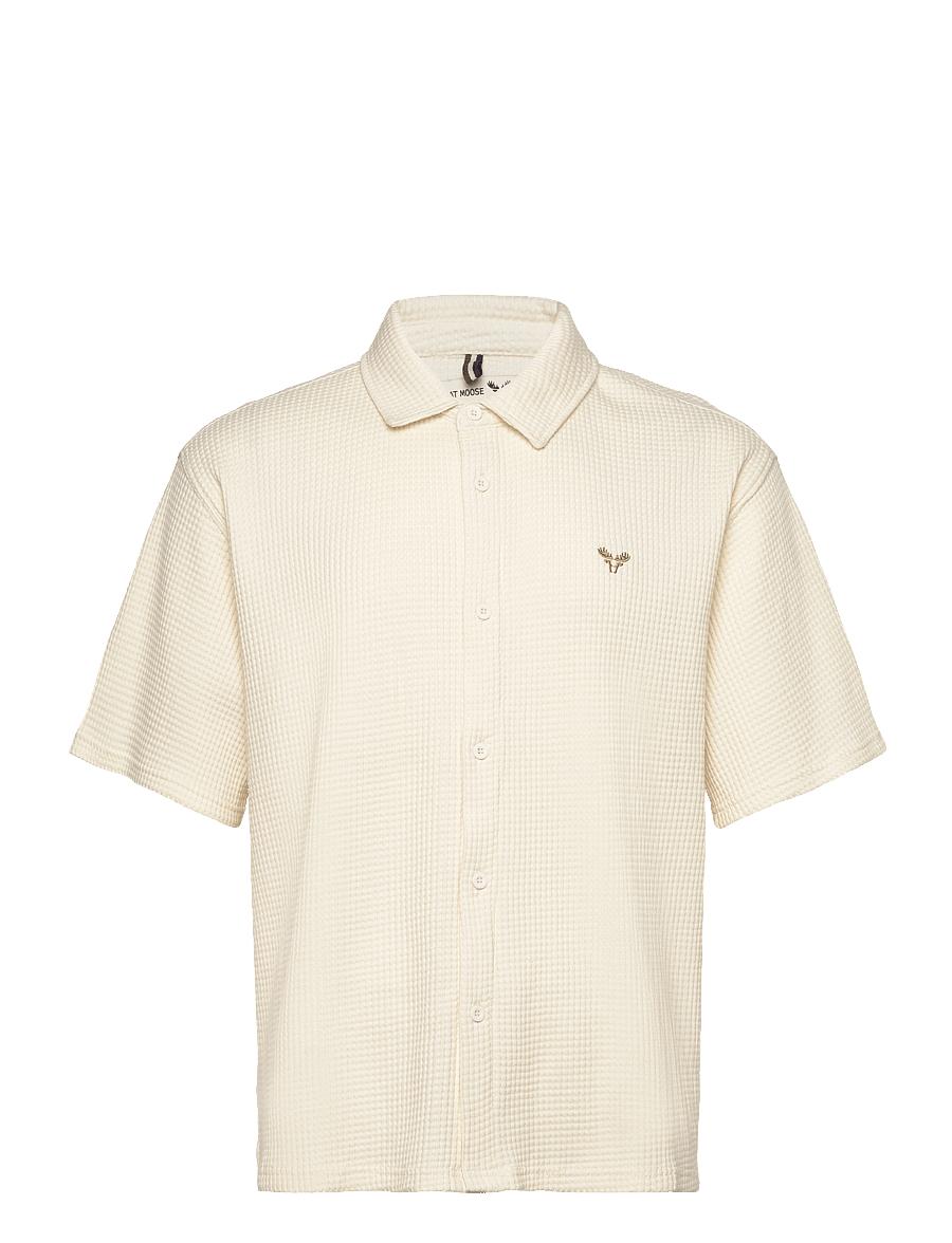 Fat Moose - Scott S/S shirt - kurzarmhemden - ecru - 1