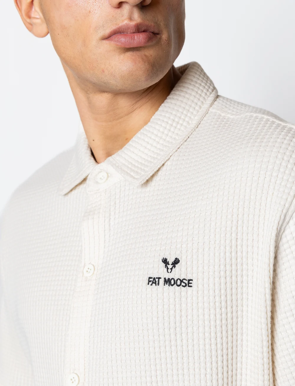 Fat Moose - Scott S/S shirt - lühikeste varrukatega särgid - ecru - 3