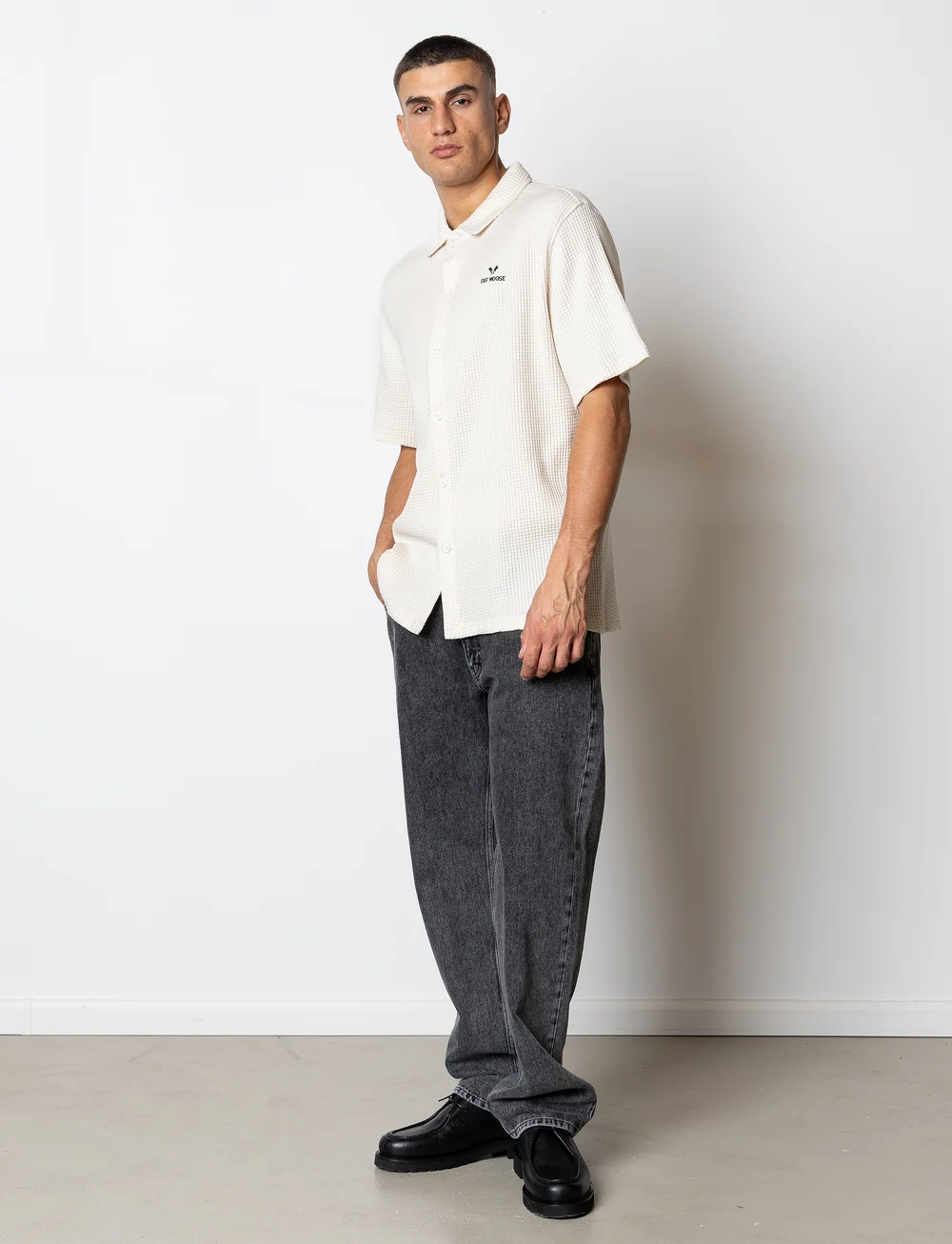 Fat Moose - Scott S/S shirt - lühikeste varrukatega särgid - ecru - 4