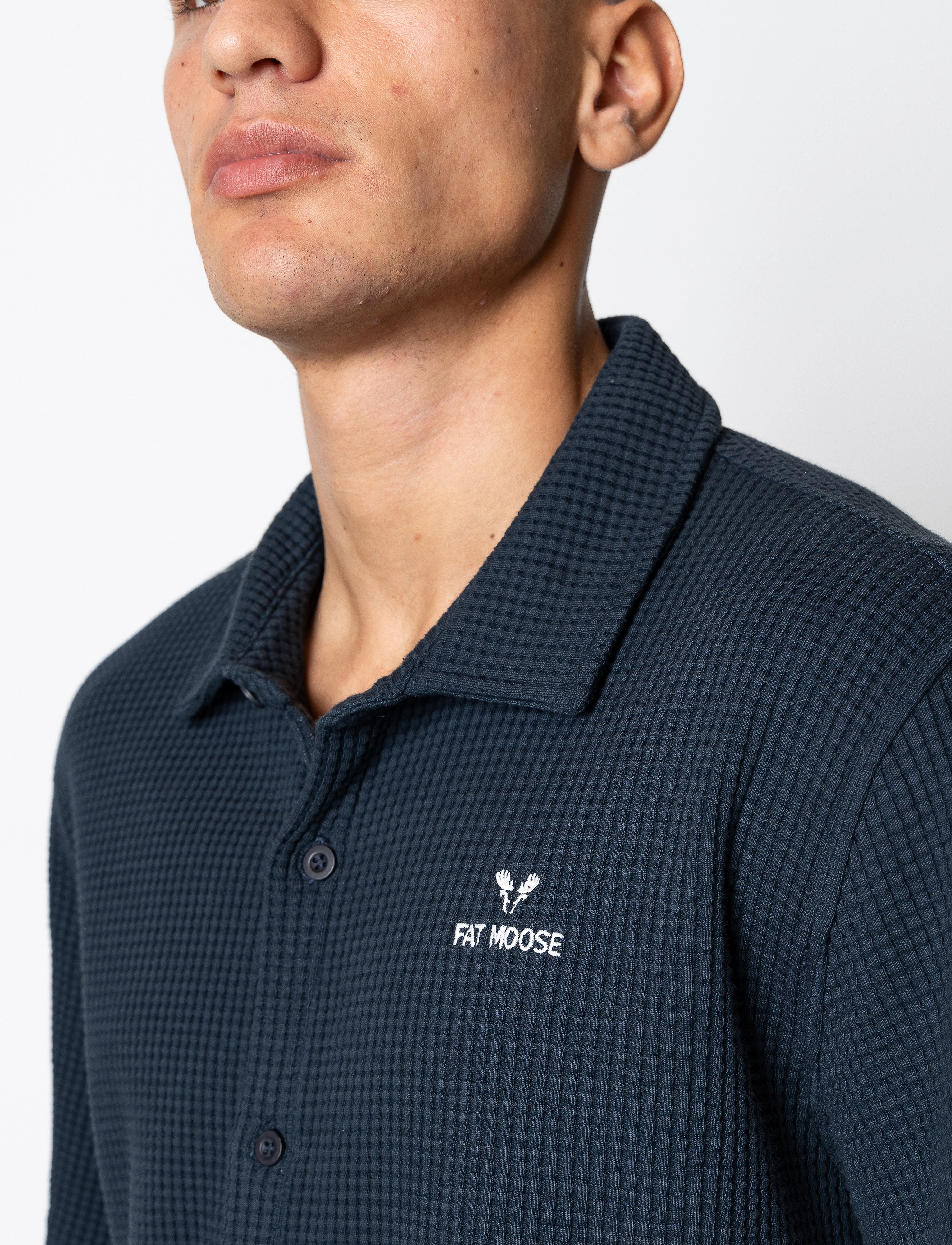 Fat Moose - Scott S/S shirt - kortærmede skjorter - navy - 3