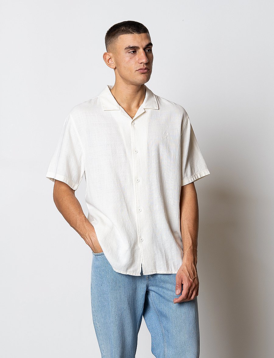 Fat Moose - Mylo S/S shirt - kurzarmhemden - ecru - 0