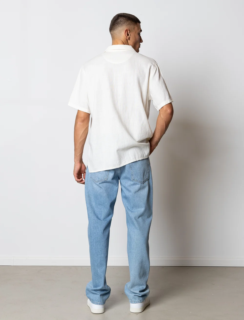 Fat Moose - Mylo S/S shirt - kortärmade skjortor - ecru - 5