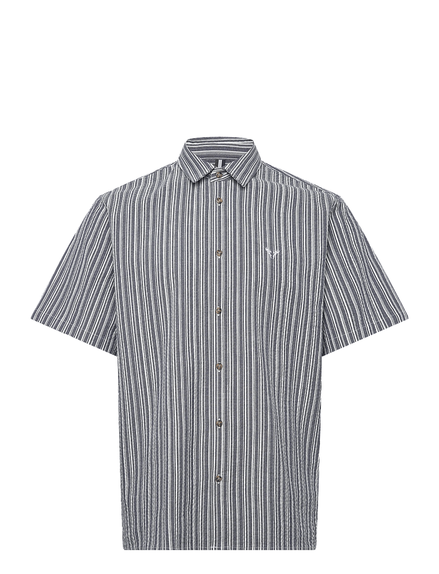 Fat Moose - Colby shirt SS - kurzarmhemden - navy/white - 1