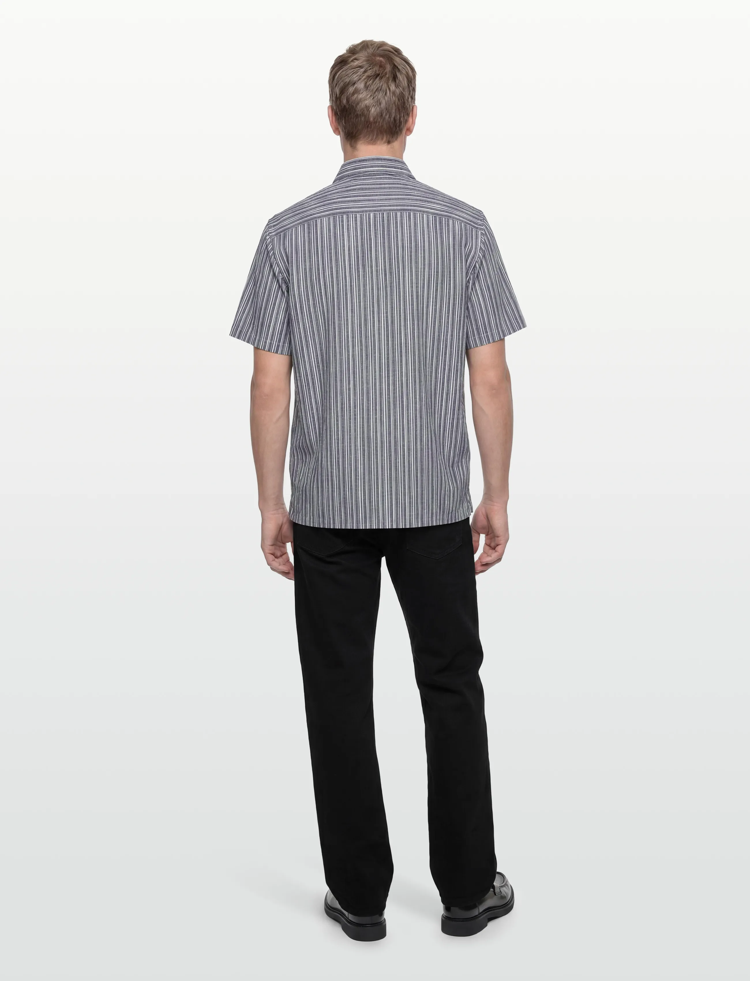 Fat Moose - Colby shirt SS - kortærmede skjorter - navy/white - 4